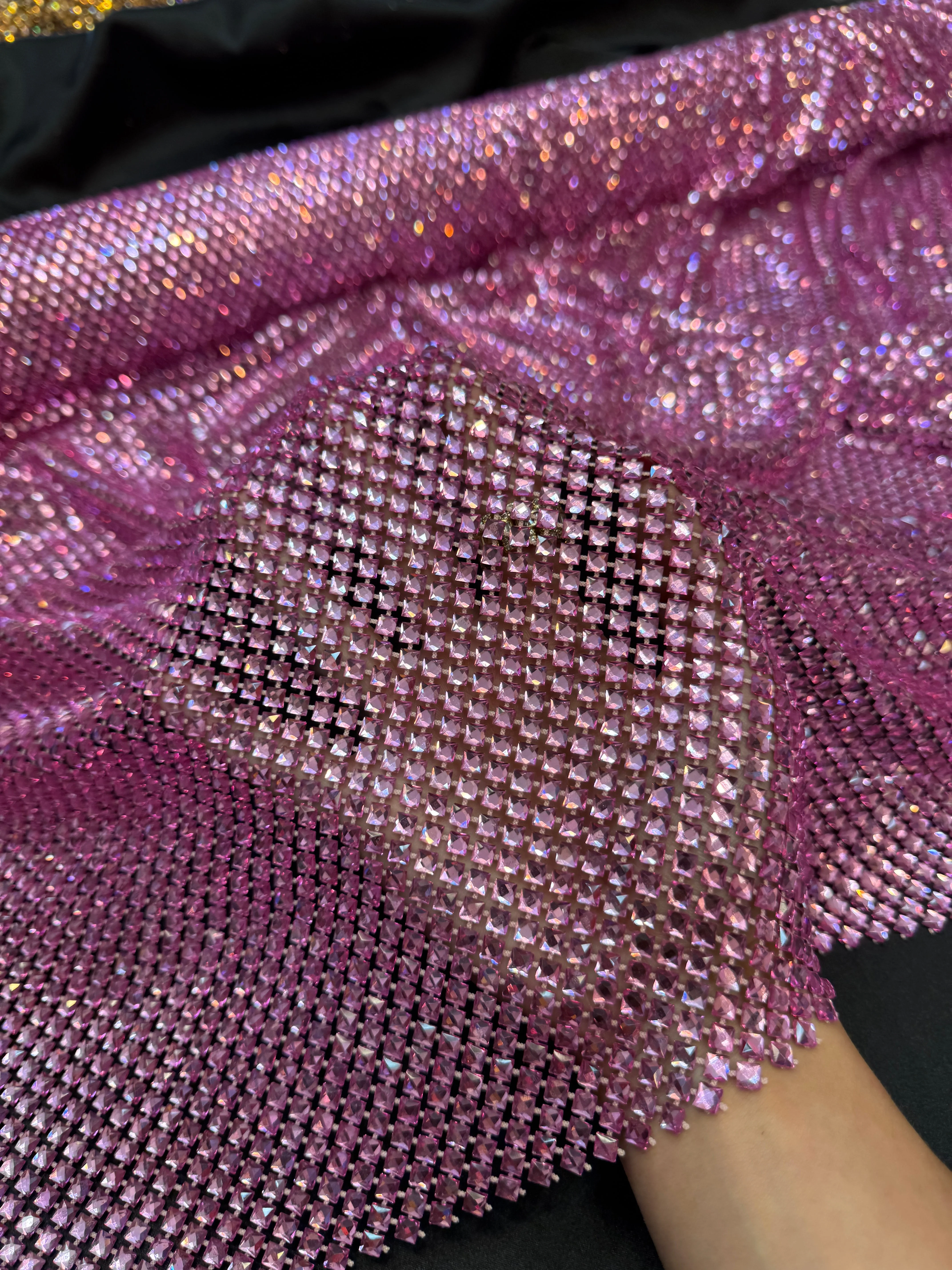 Pink Luxury Rhinestone Mesh - Image 10