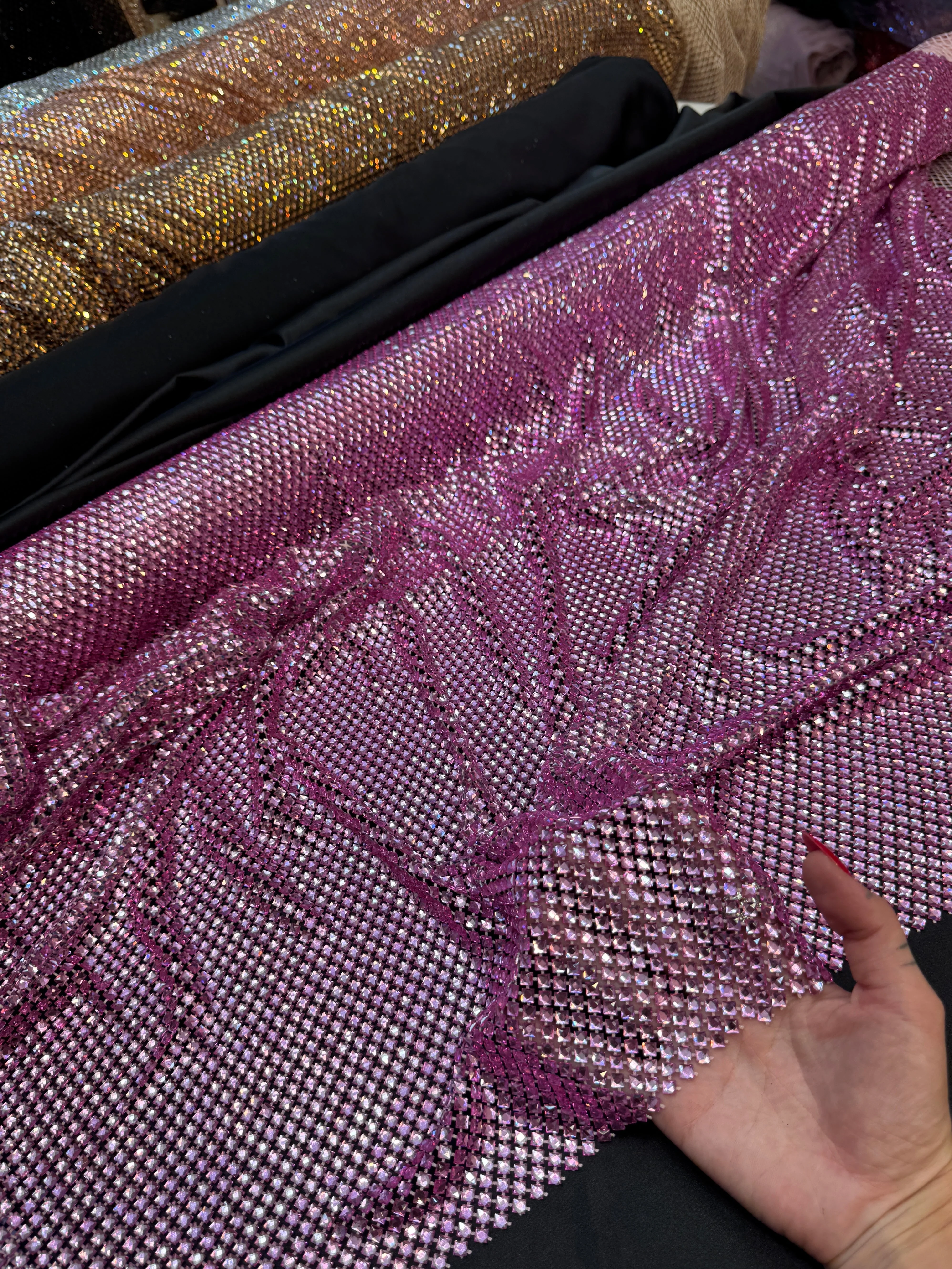Pink Luxury Rhinestone Mesh - Image 7