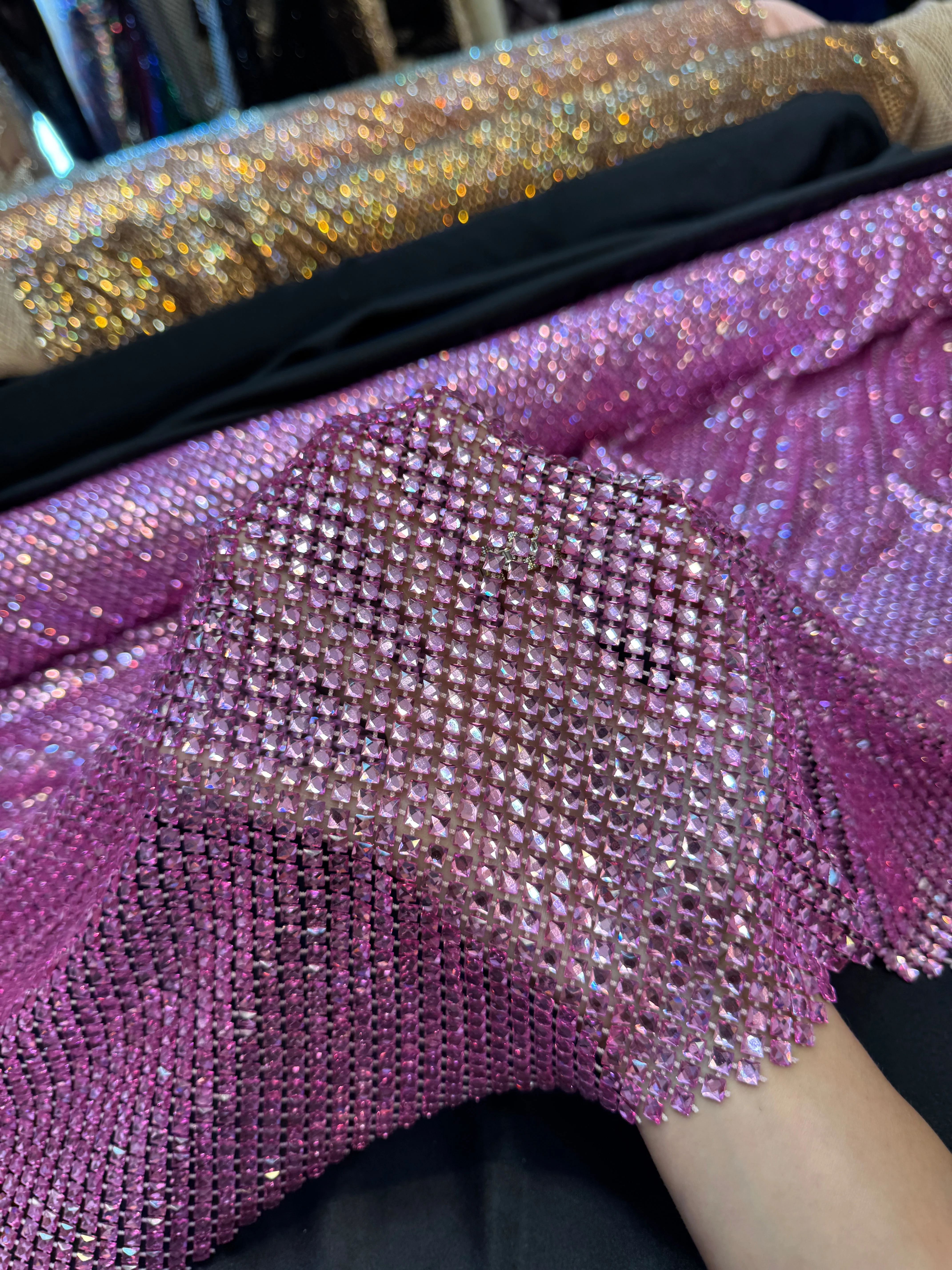 Pink Luxury Rhinestone Mesh - Image 8