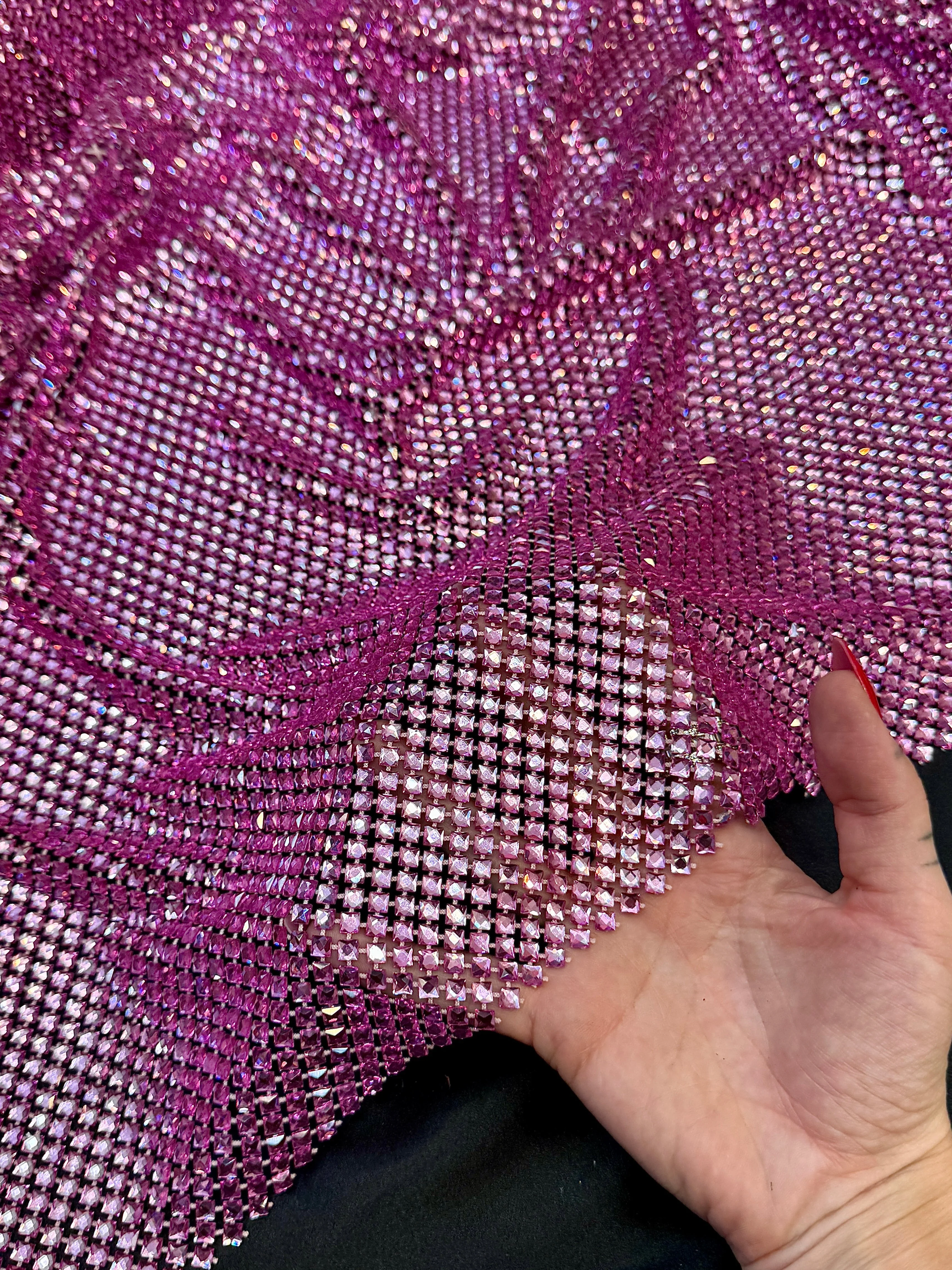 Pink Luxury Rhinestone Mesh - Image 9