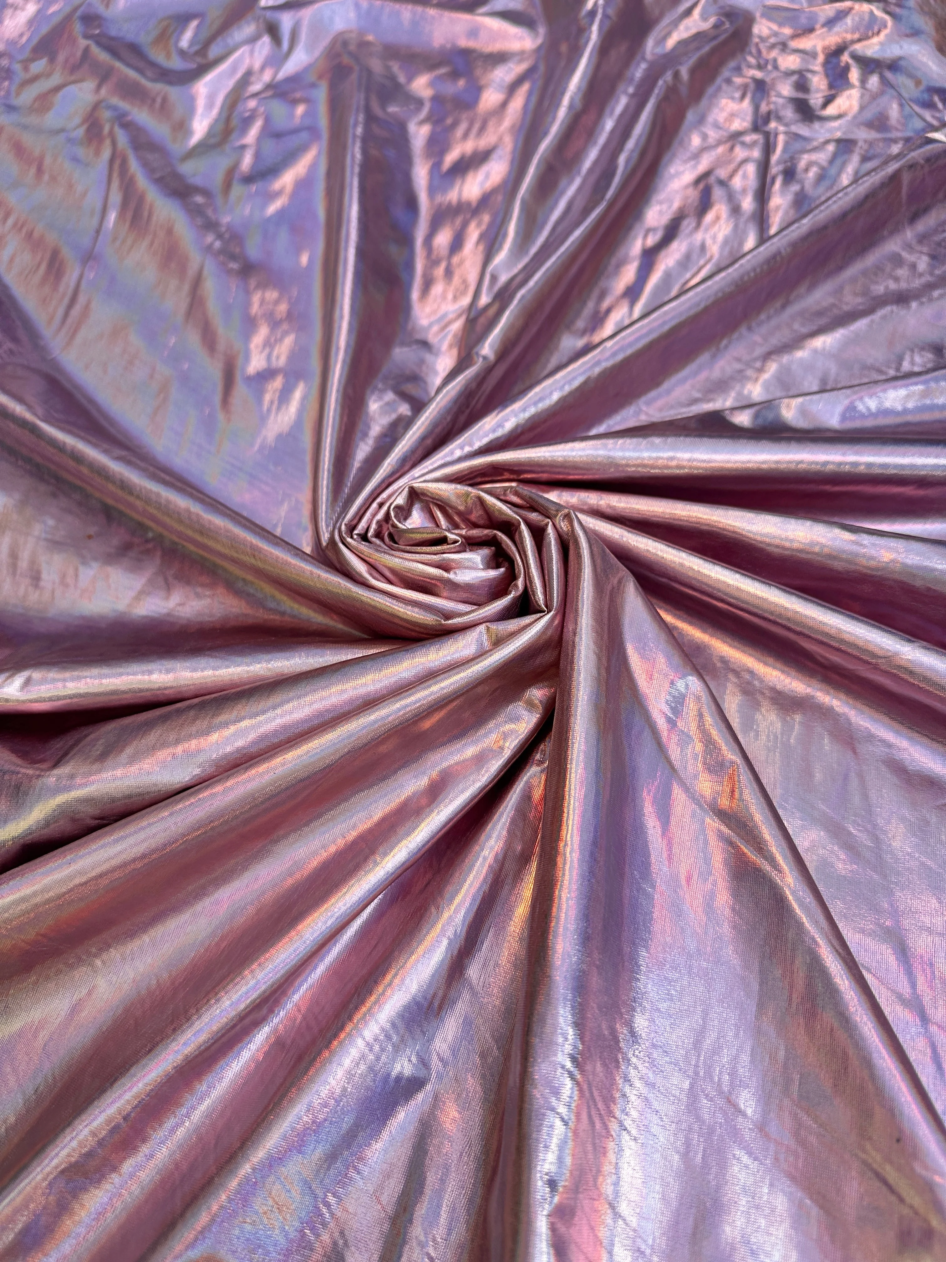 Pink Reflective Coated Spandex Pleather - Image 2