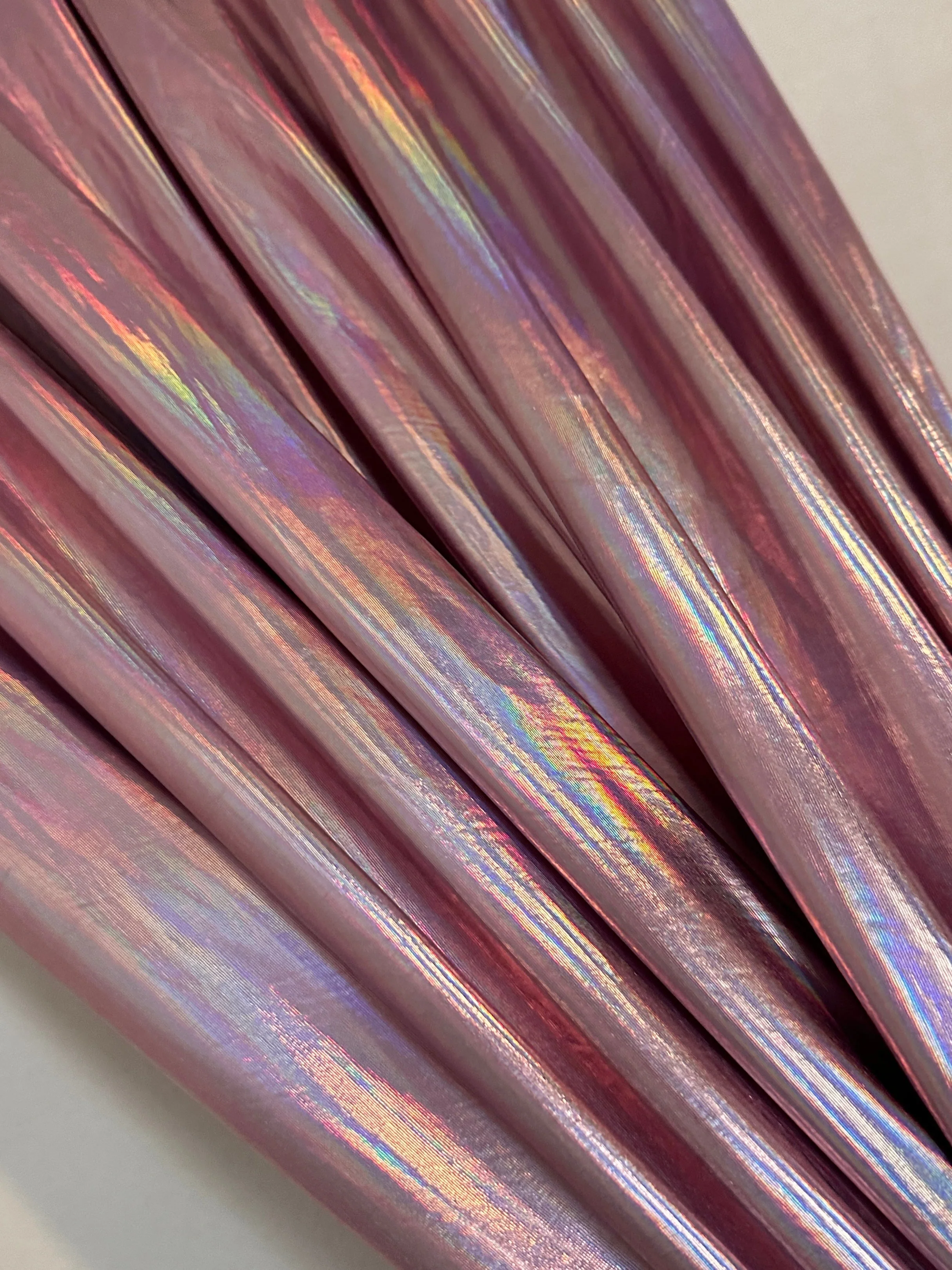 Pink Reflective Coated Spandex Pleather - Image 3