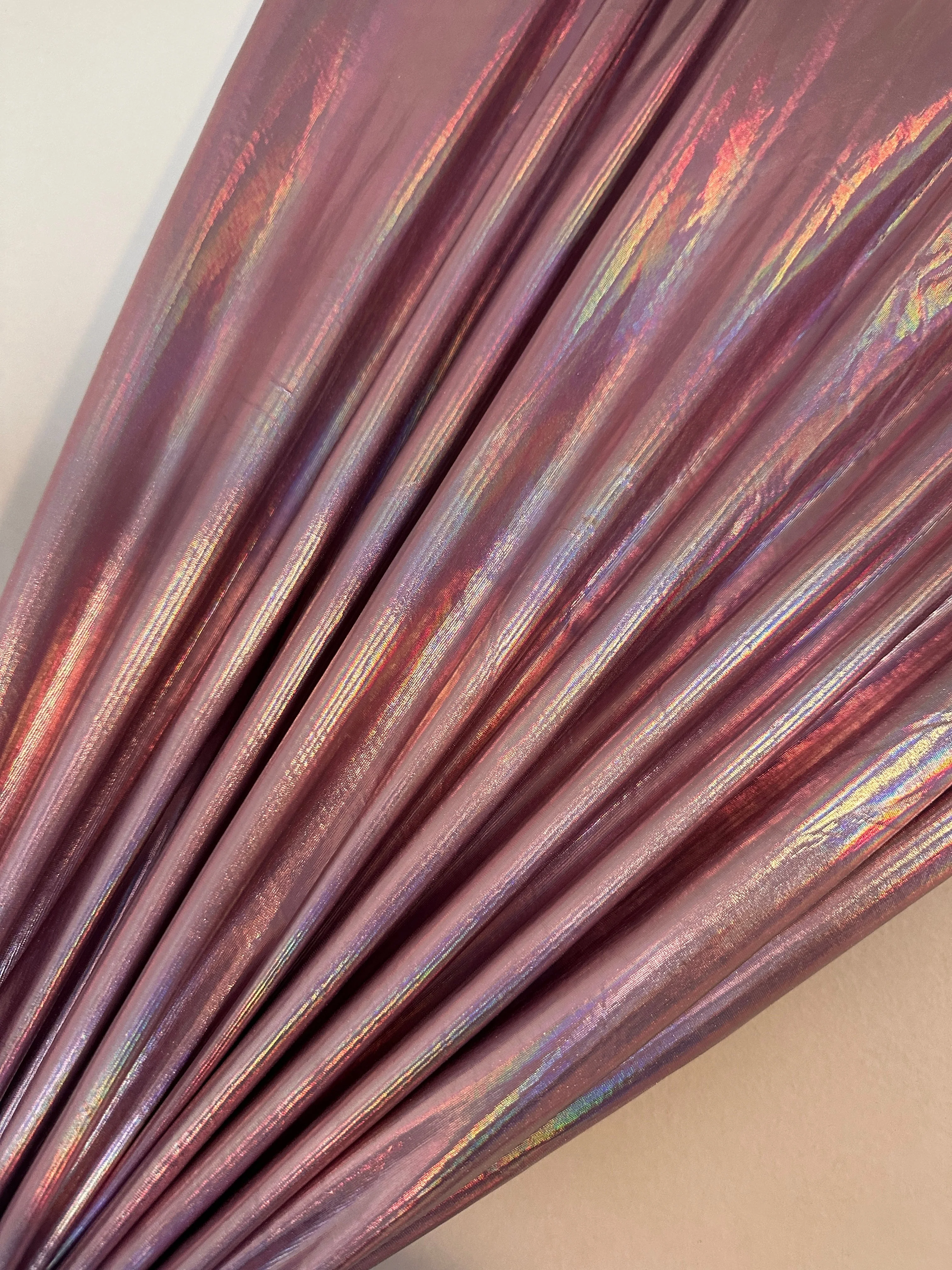 Pink Reflective Coated Spandex Pleather - Image 4