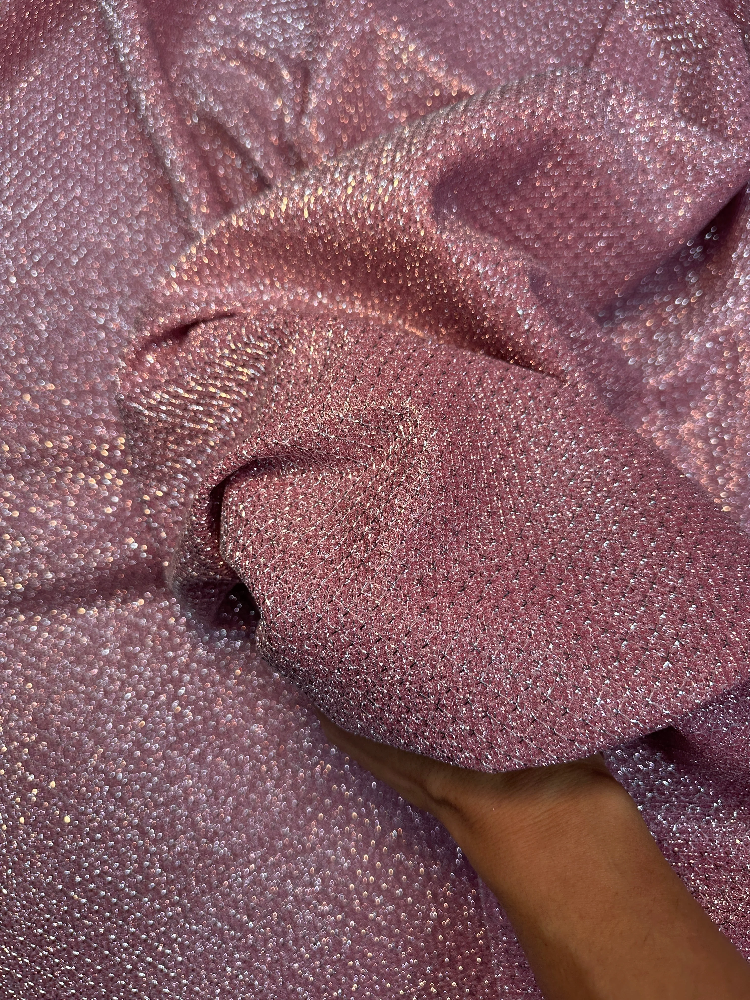 Pink Crackle Shimmery Lurex - Image 5