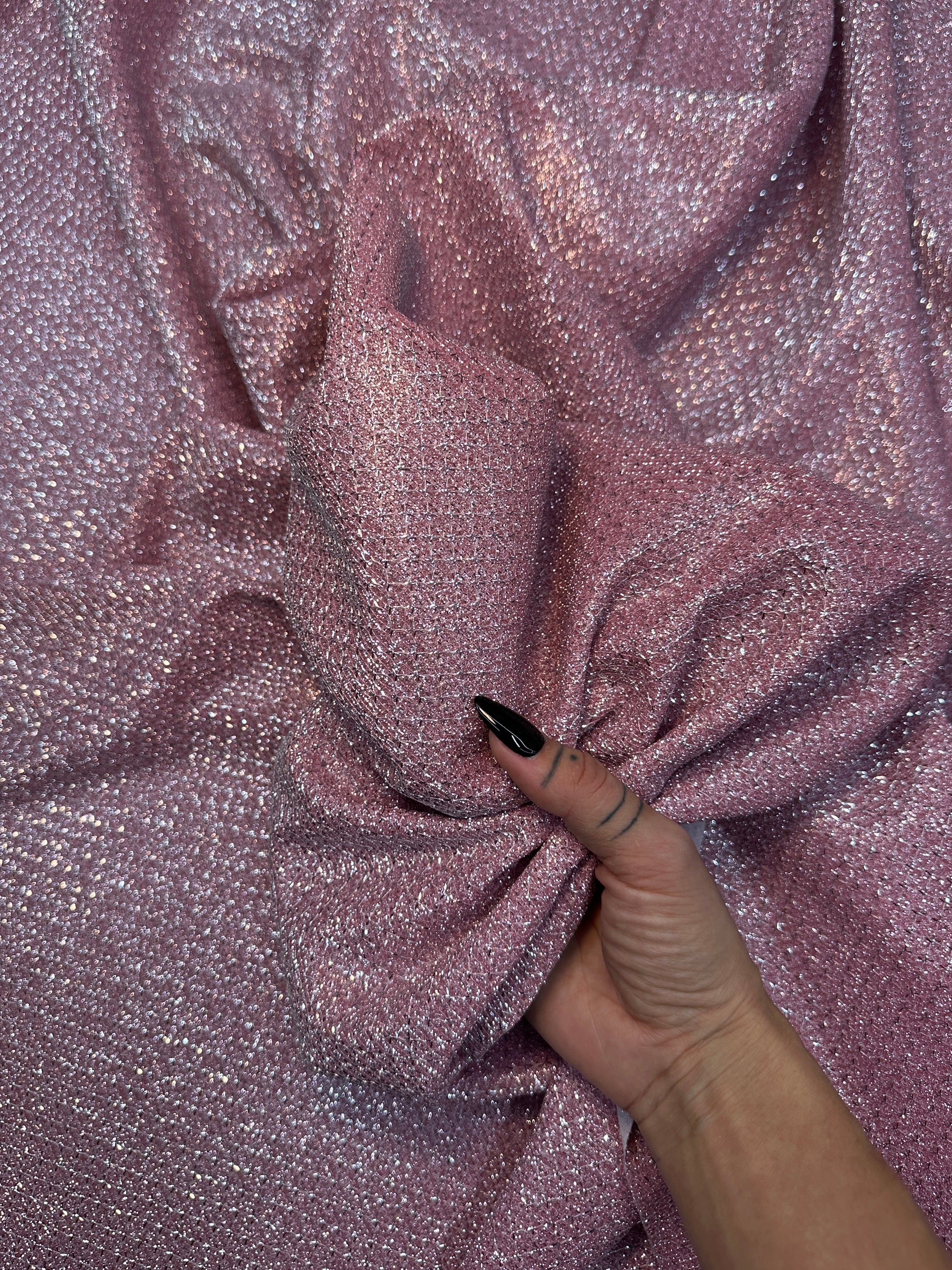 Pink Crackle Shimmery Lurex - Image 6