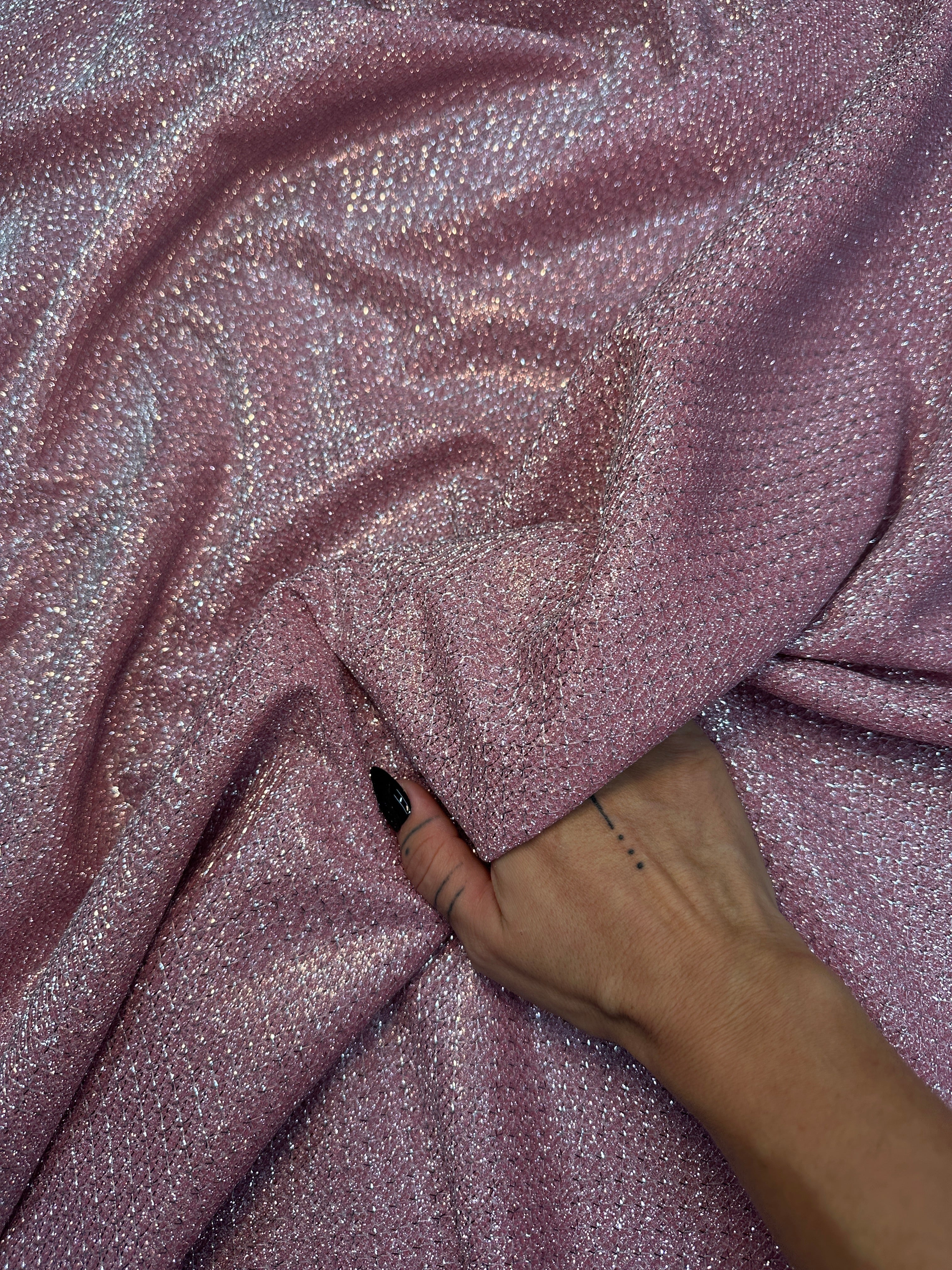Pink Crackle Shimmery Lurex - Image 7