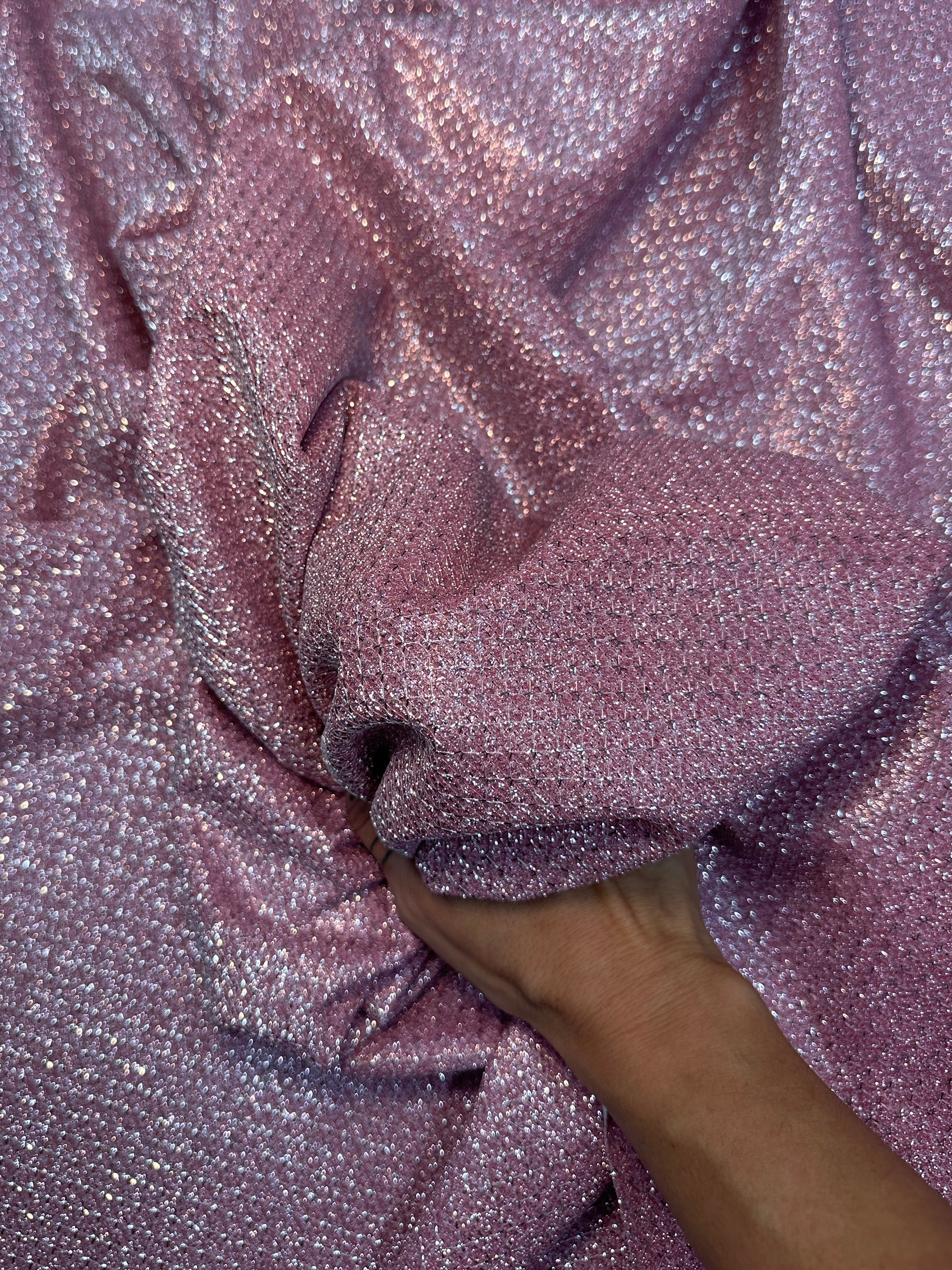 Pink Crackle Shimmery Lurex - Image 9