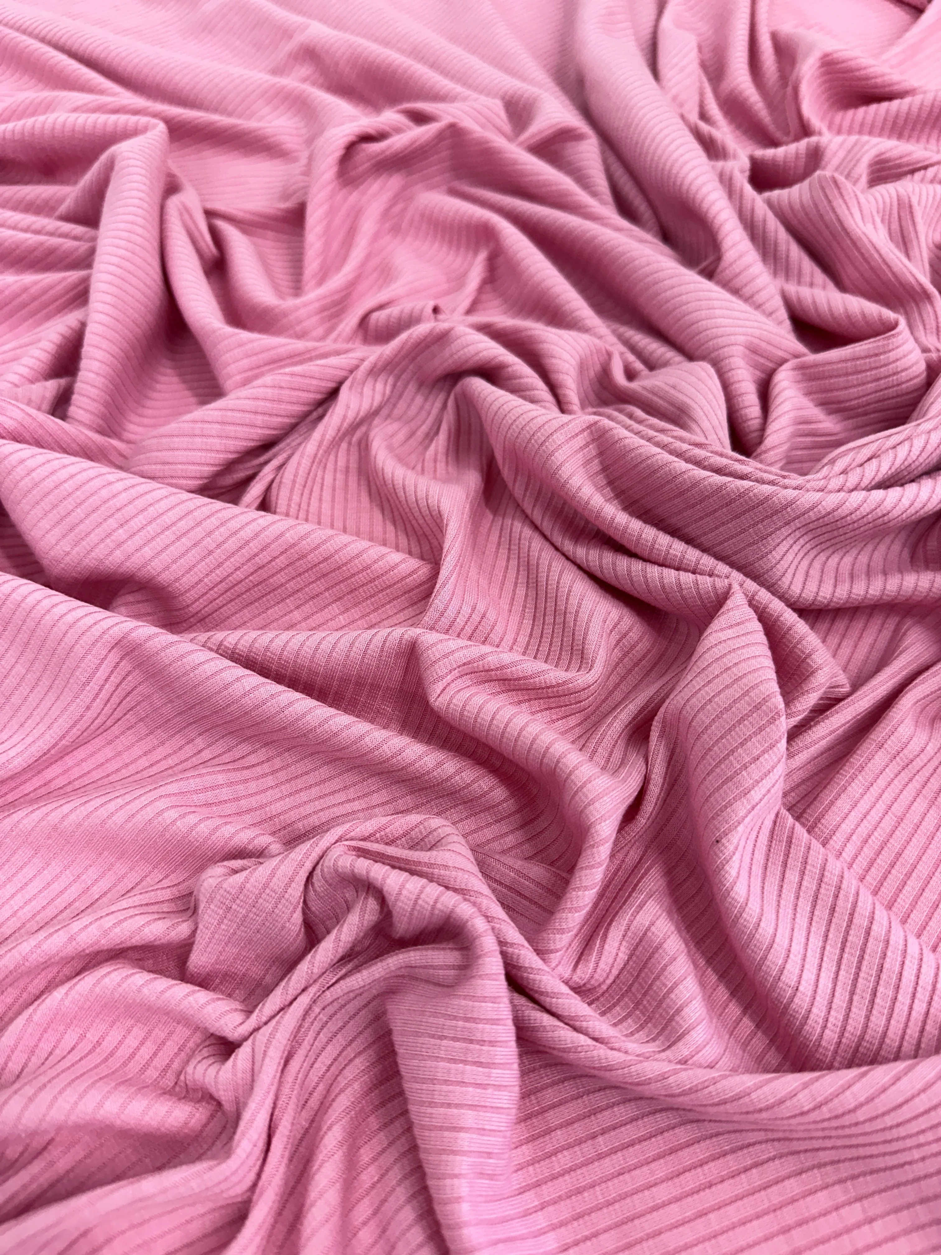 Pink Solid Rib Knit - Image 2