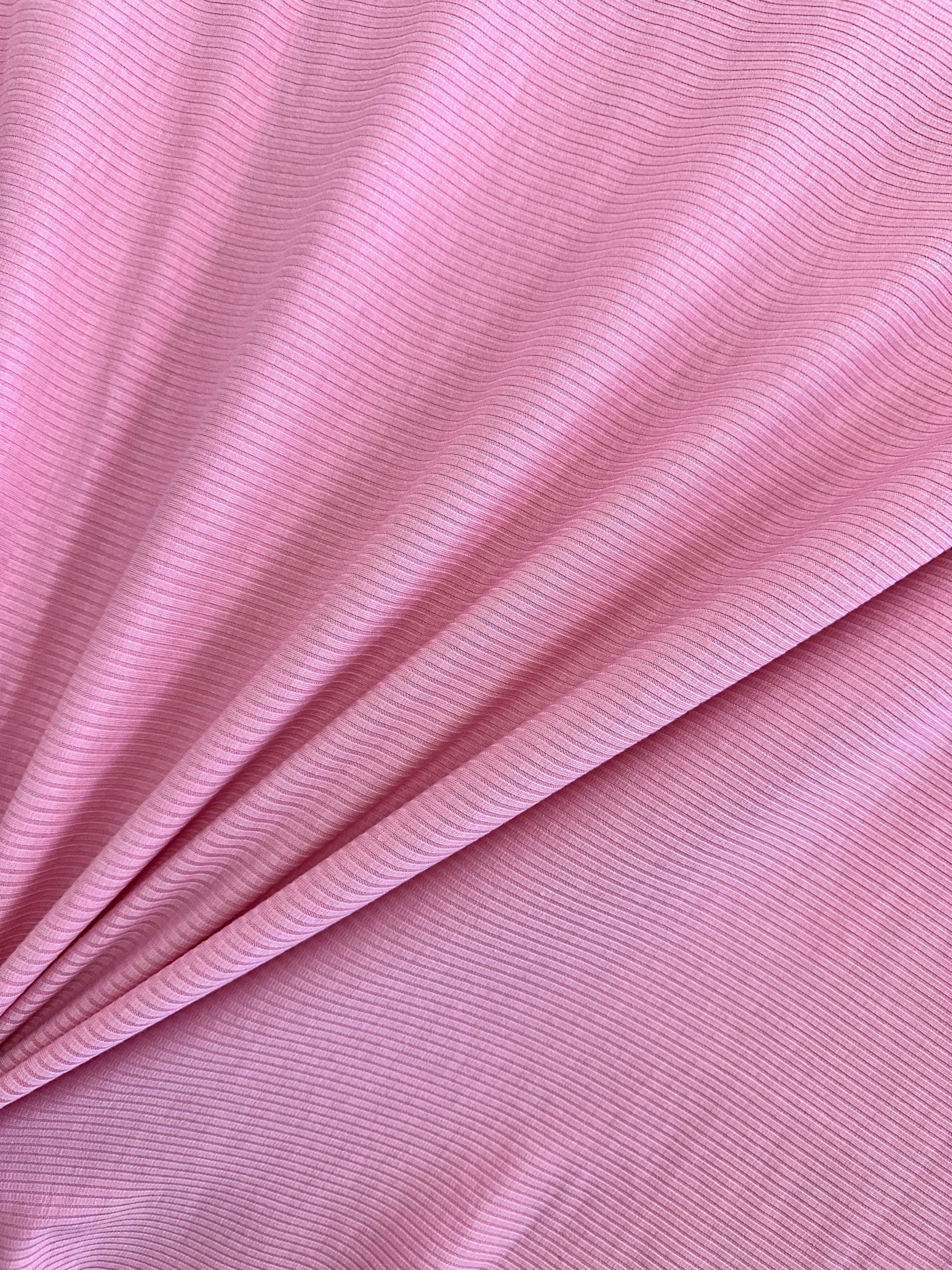 Pink Solid Rib Knit - Image 3