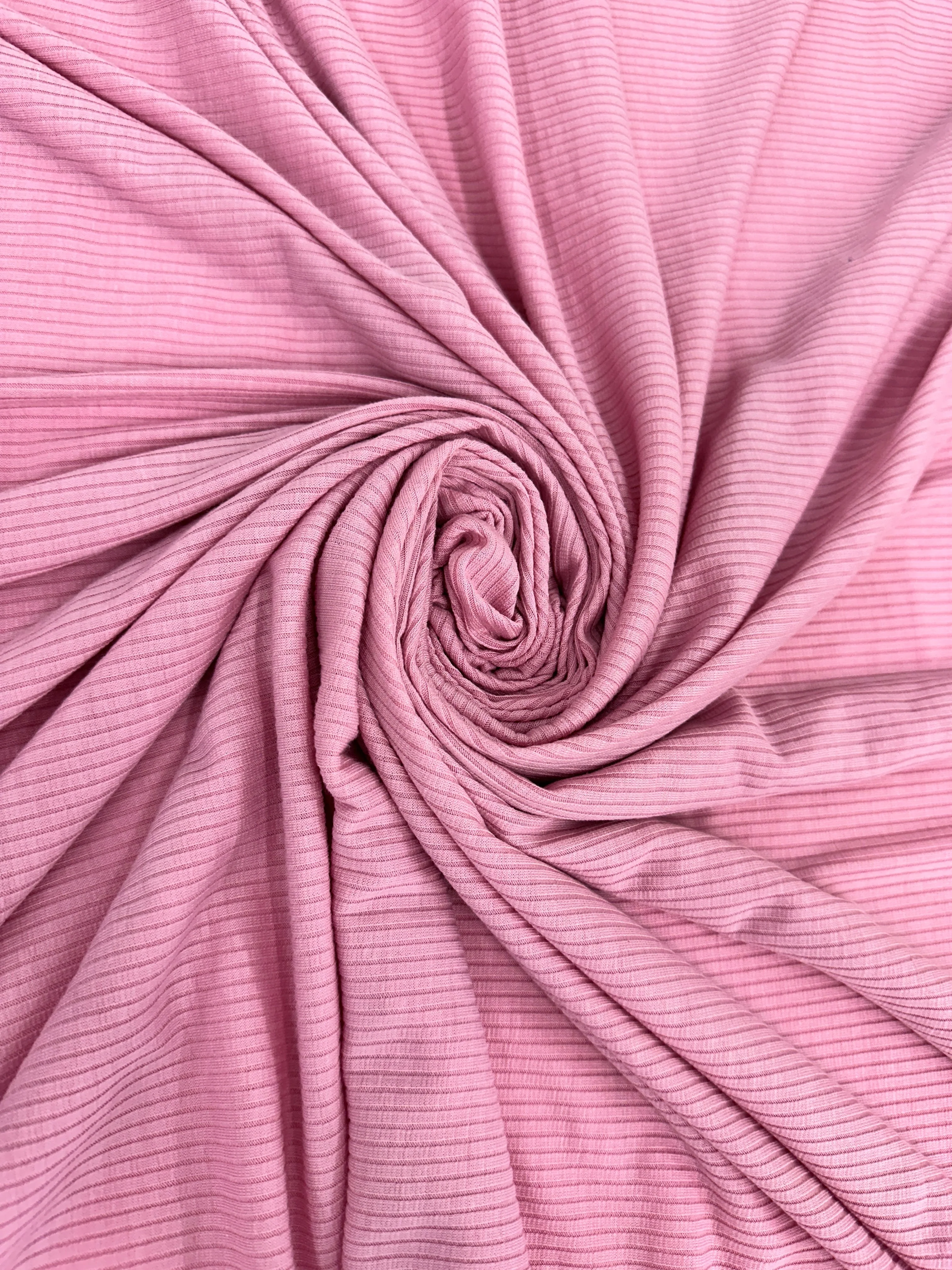 Pink Solid Rib Knit - Image 4