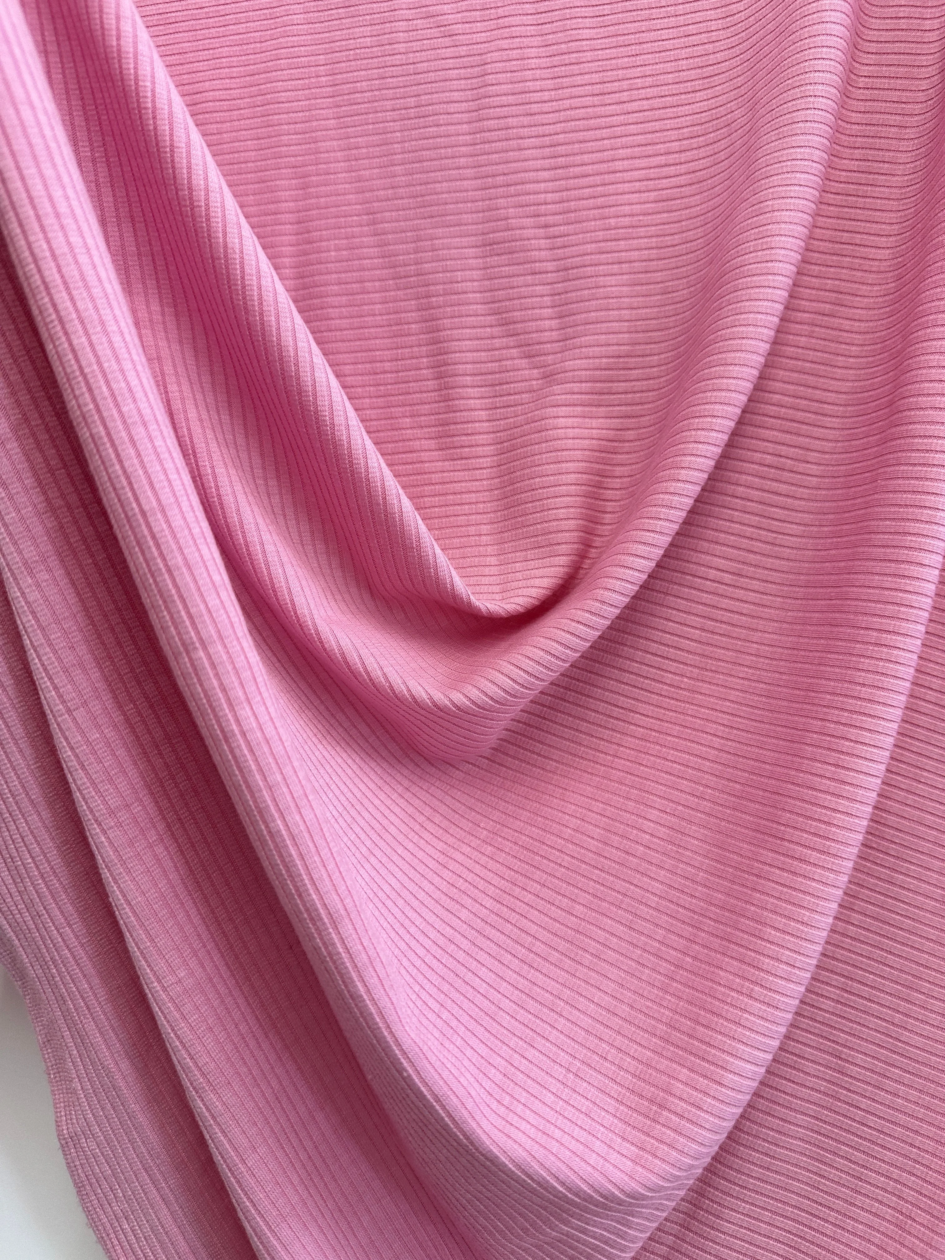 Pink Solid Rib Knit - Image 5