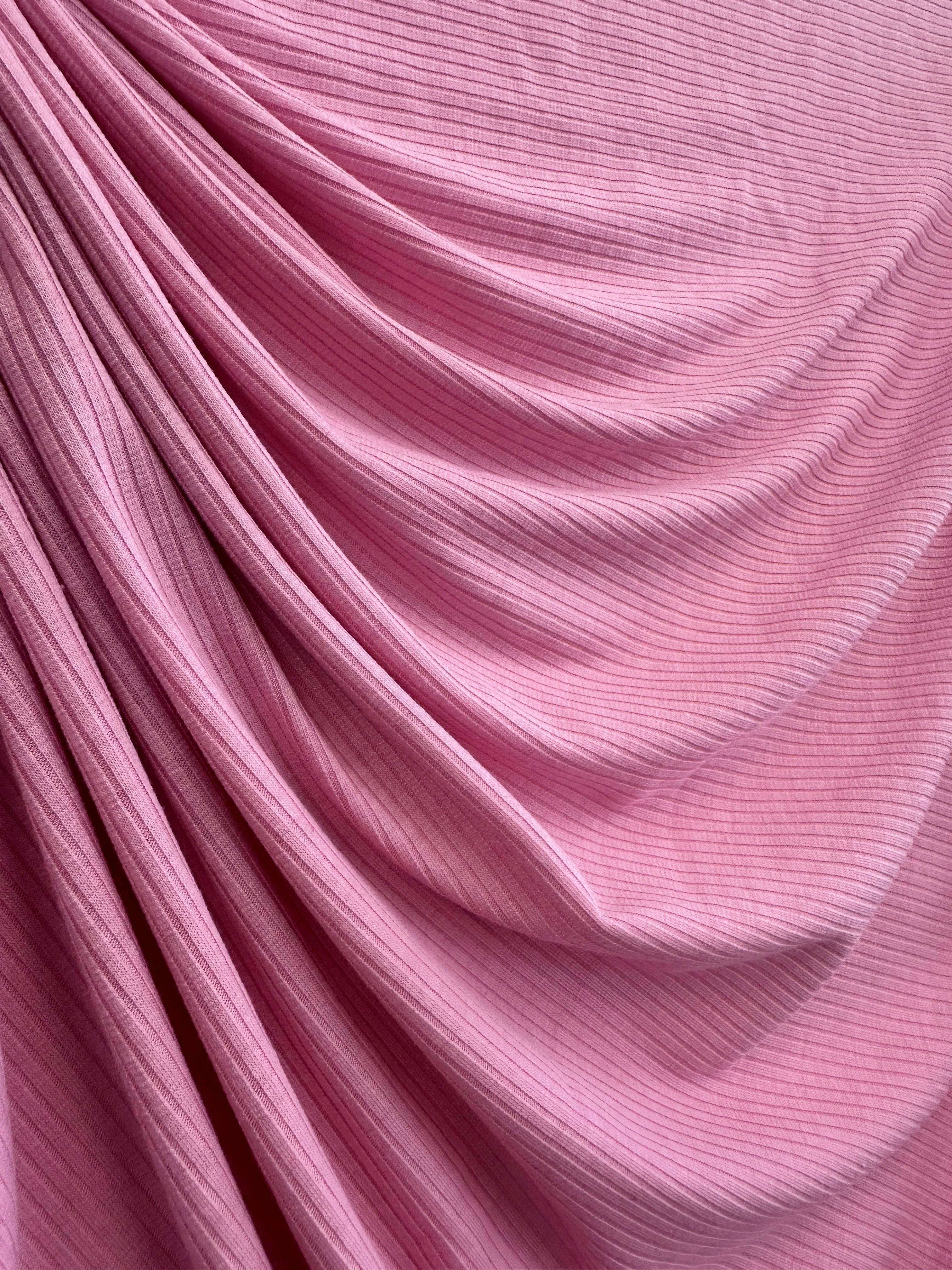 Pink Solid Rib Knit - Image 9
