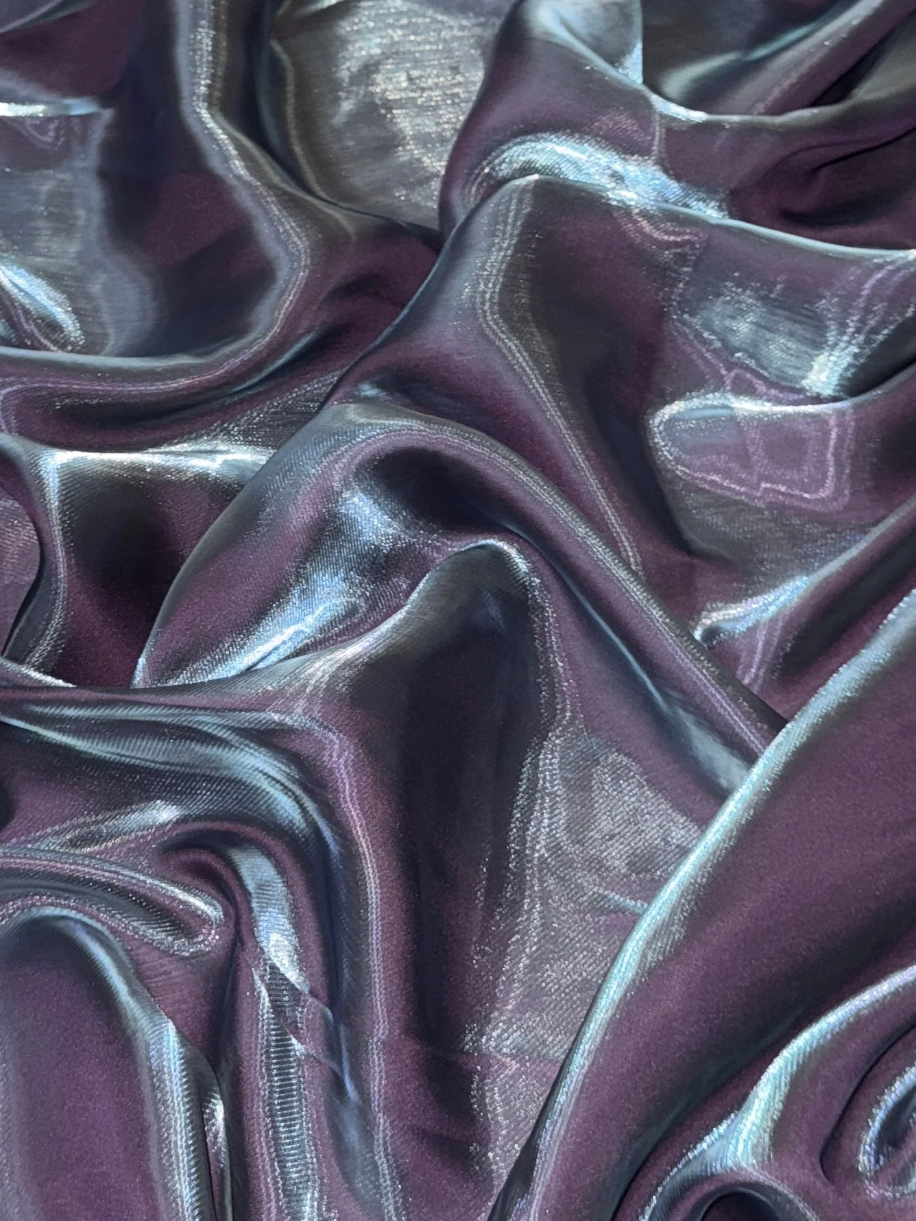 Plum Iridescent Water Liquid Shimmery Chiffon - Image 3