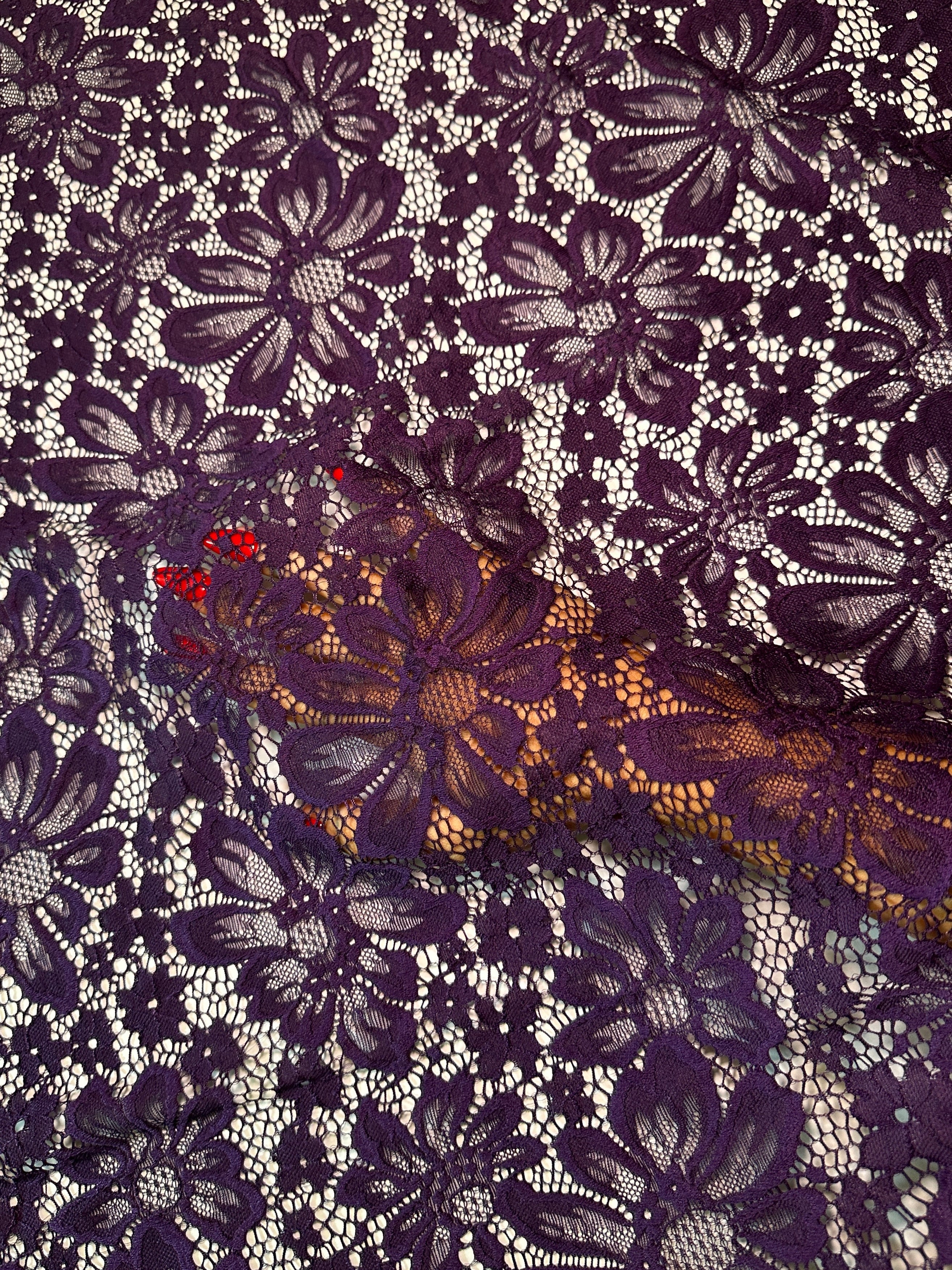 Purple Floral Chantilly Lace