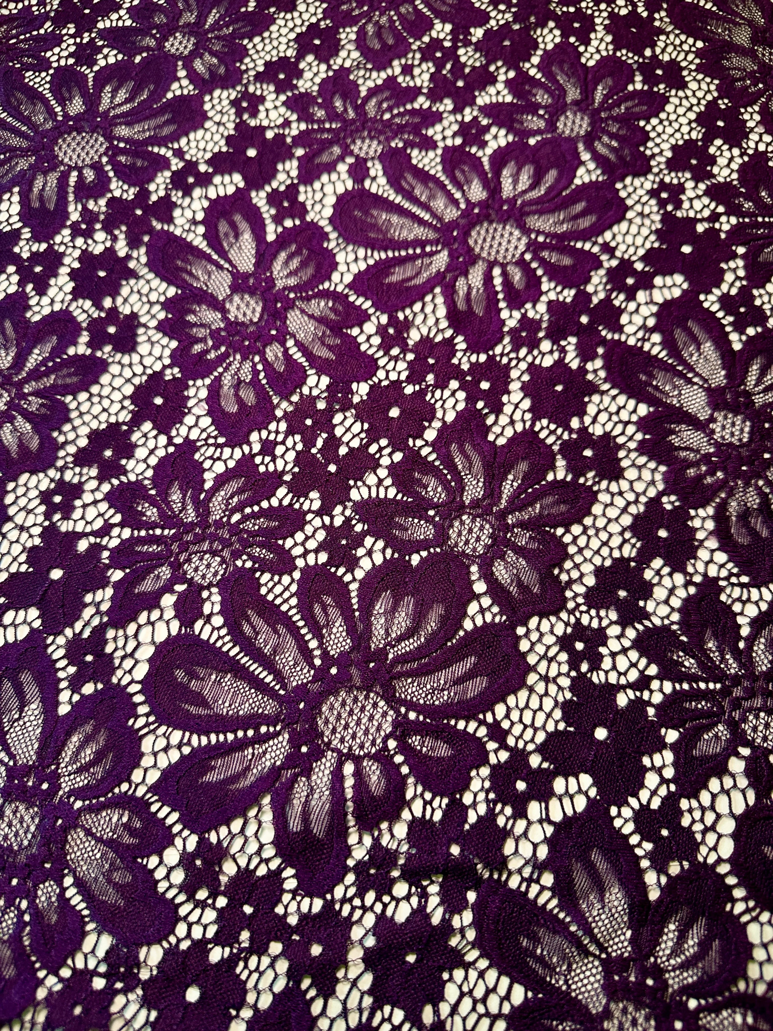 Purple Floral Chantilly Lace - Image 2