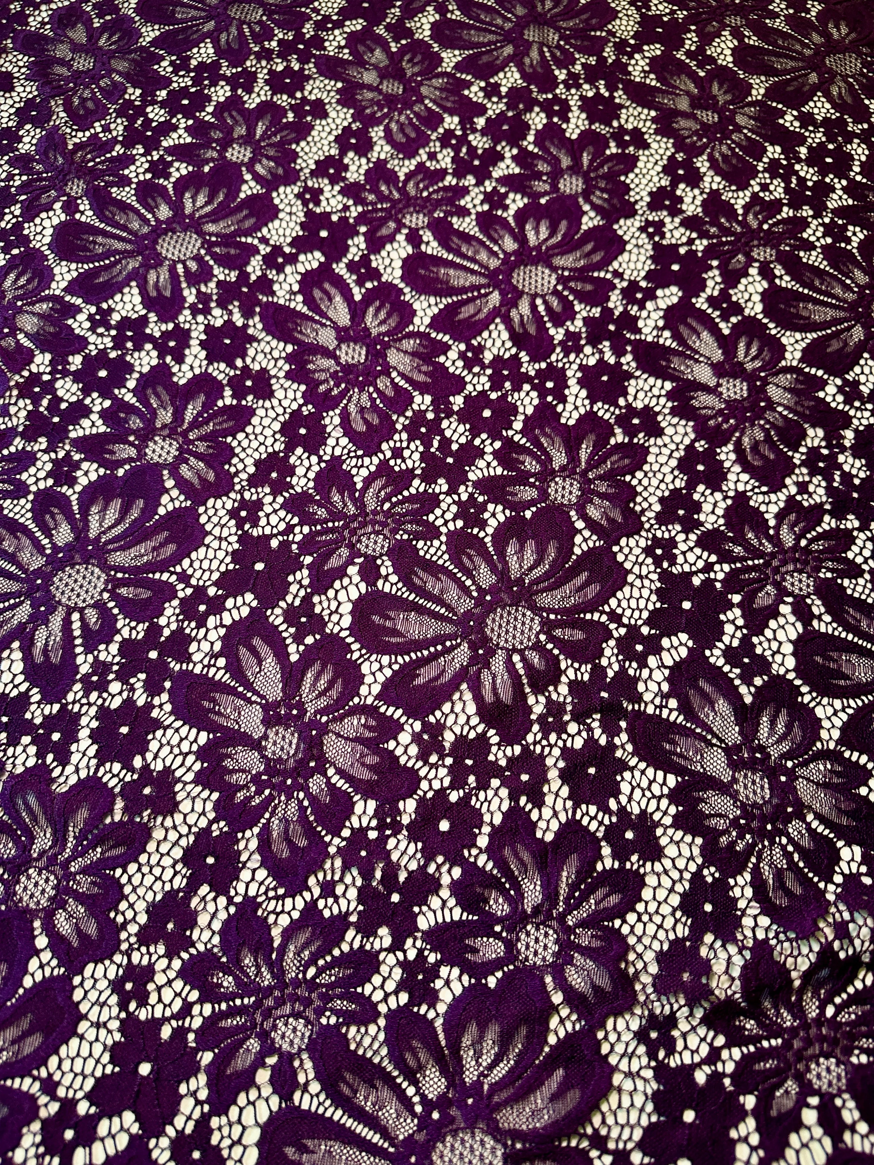 Purple Floral Chantilly Lace - Image 4
