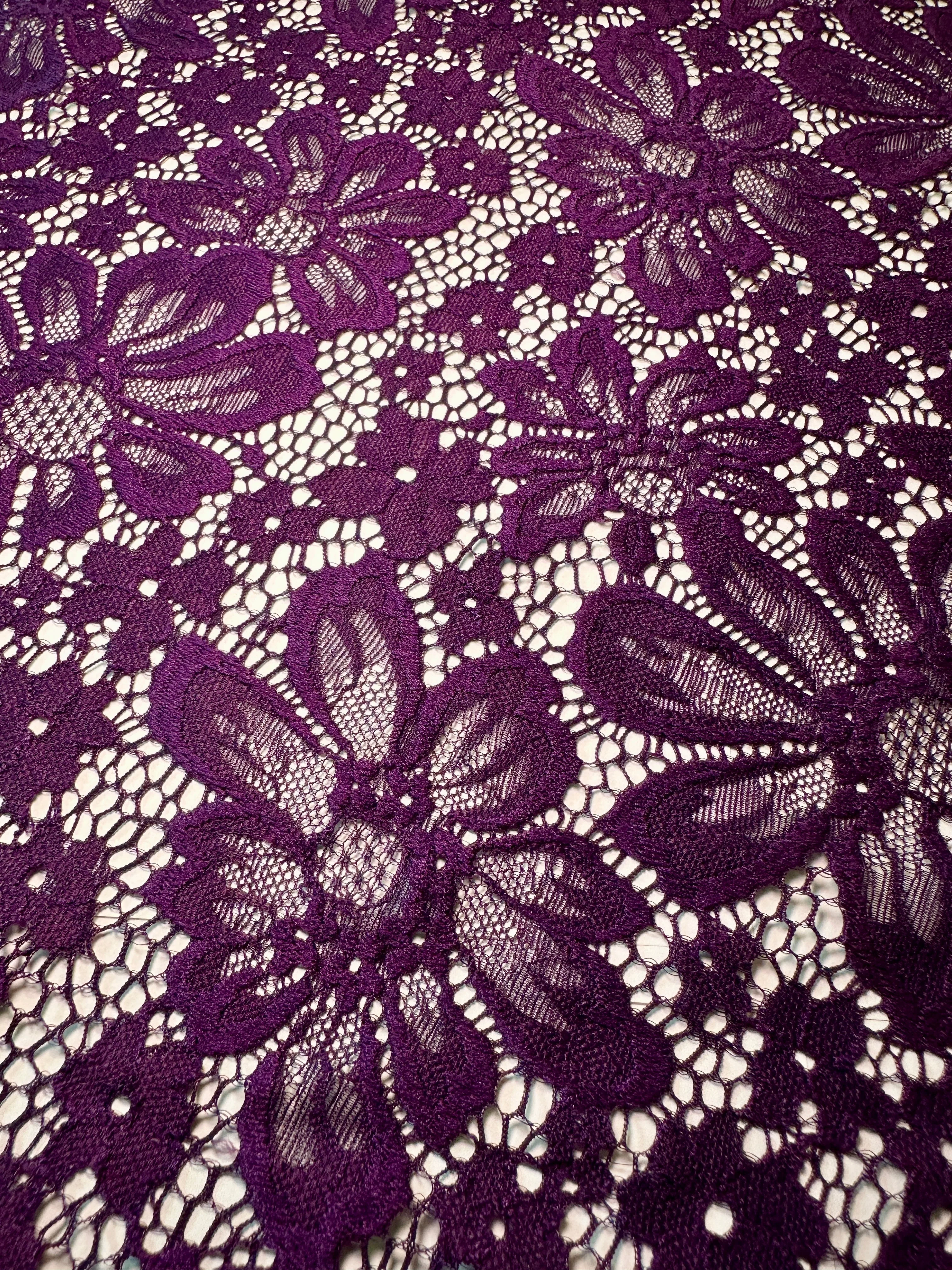 Purple Floral Chantilly Lace - Image 5
