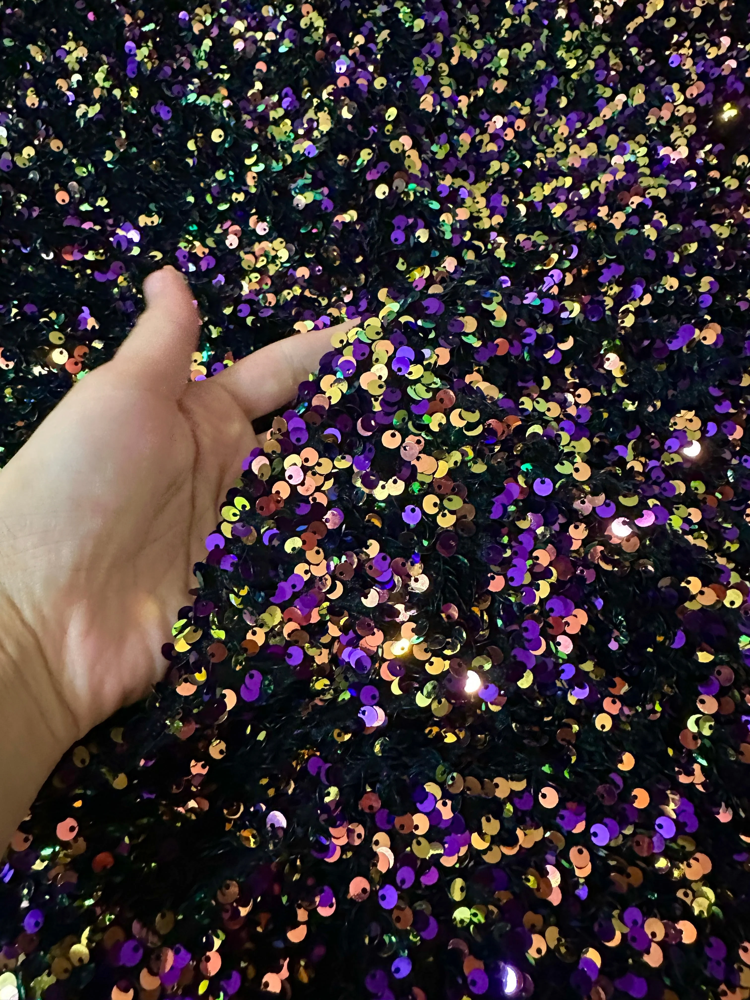 Iridescent Purple Sequin on Velvet - Image 3