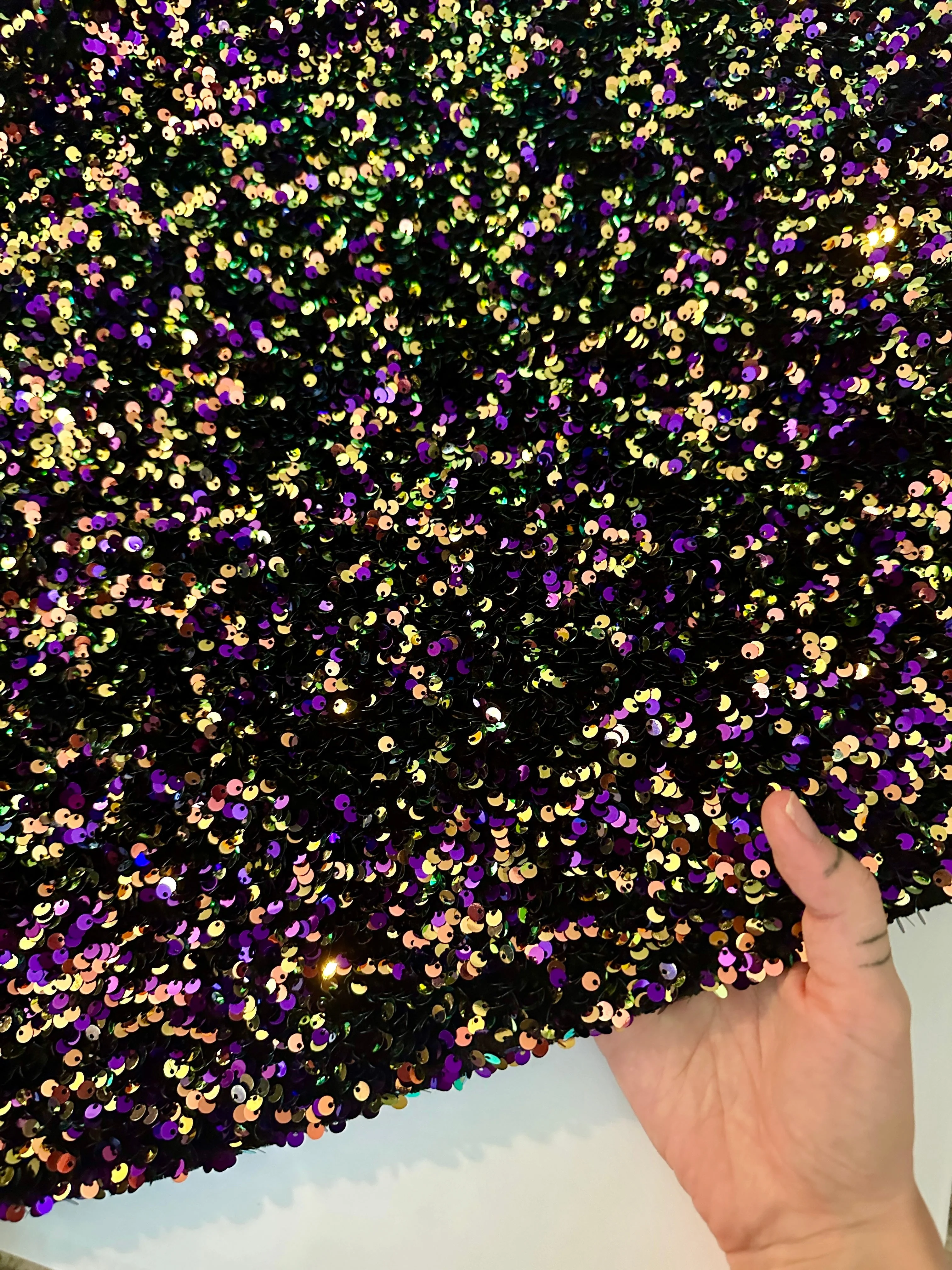 Iridescent Purple Sequin on Velvet - Image 5