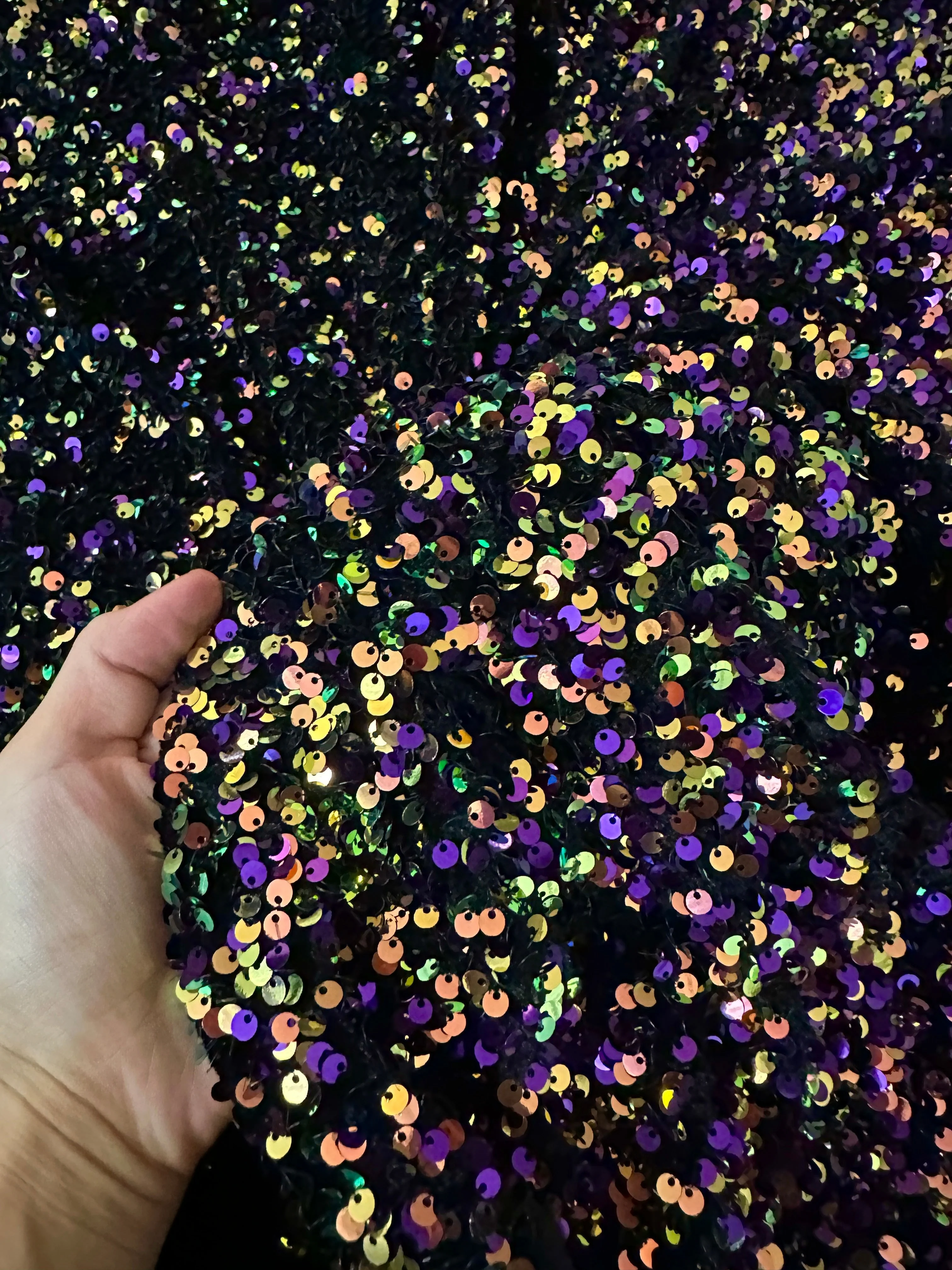 Iridescent Purple Sequin on Velvet - Image 6