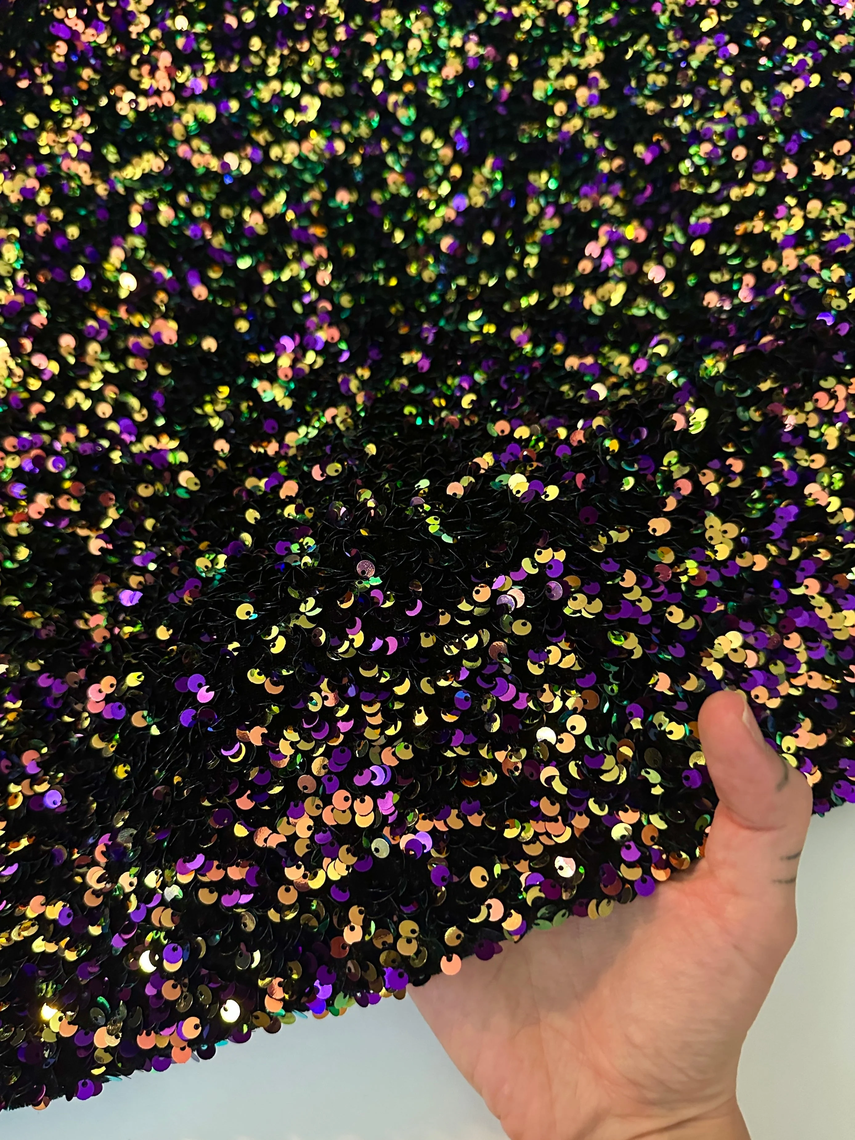 Iridescent Purple Sequin on Velvet - Image 7