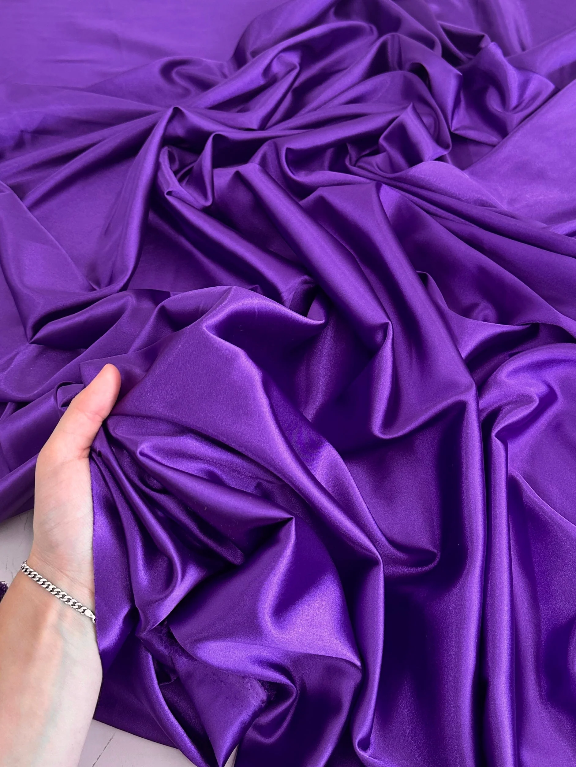 Purple Luxury Silky Stretch Satin - Image 11