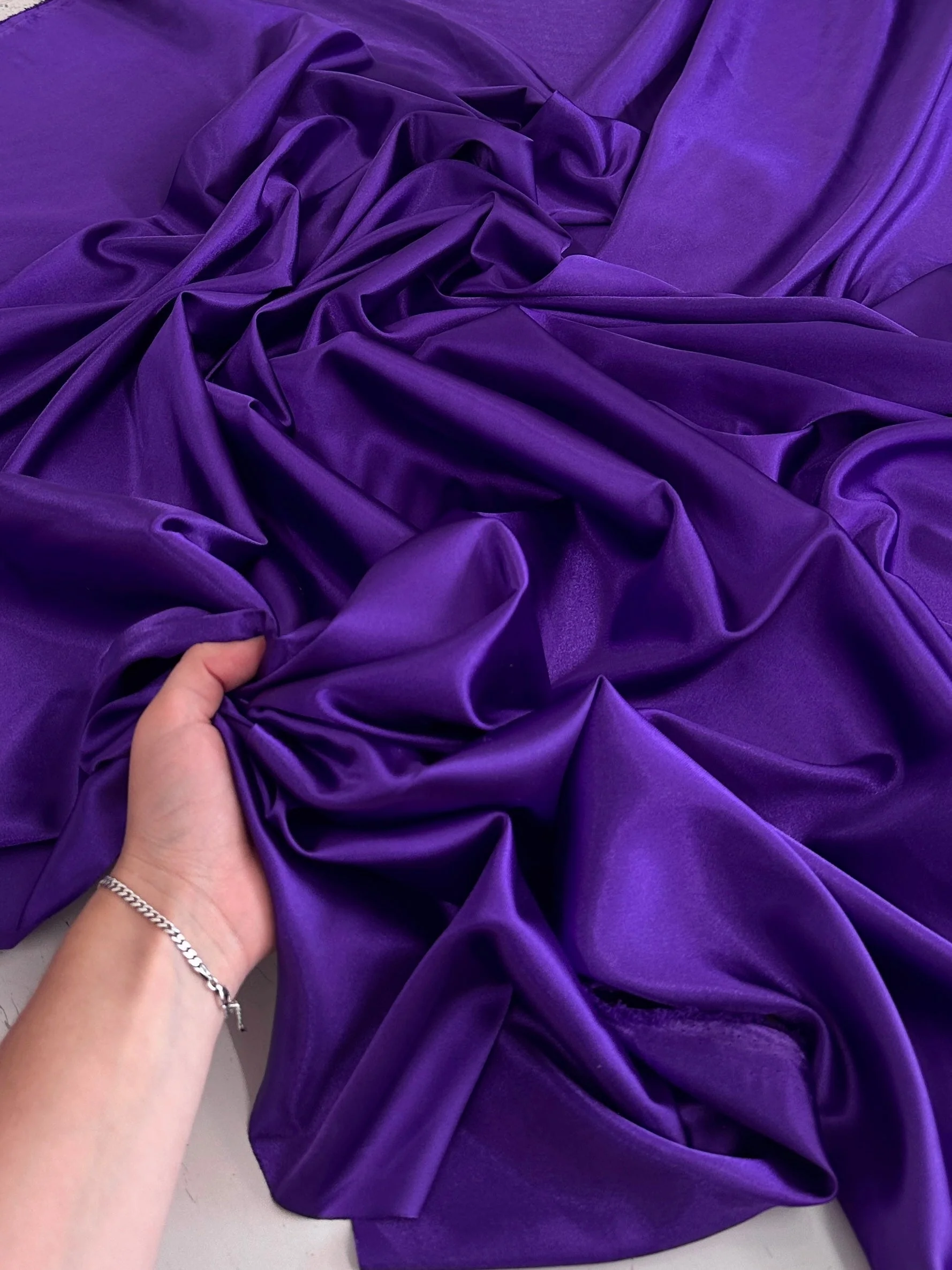 Purple Luxury Silky Stretch Satin - Image 12