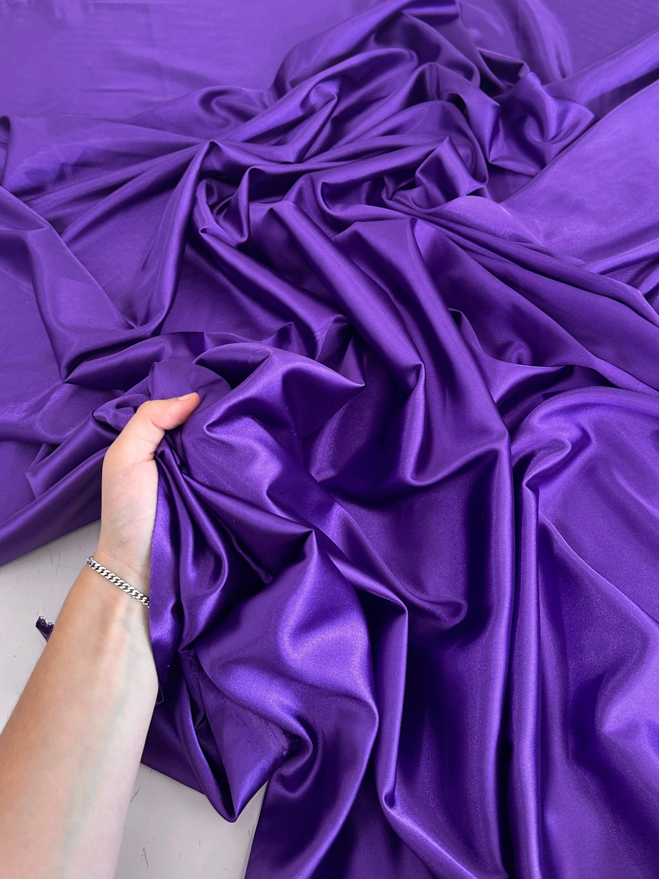 Purple Luxury Silky Stretch Satin - Image 9