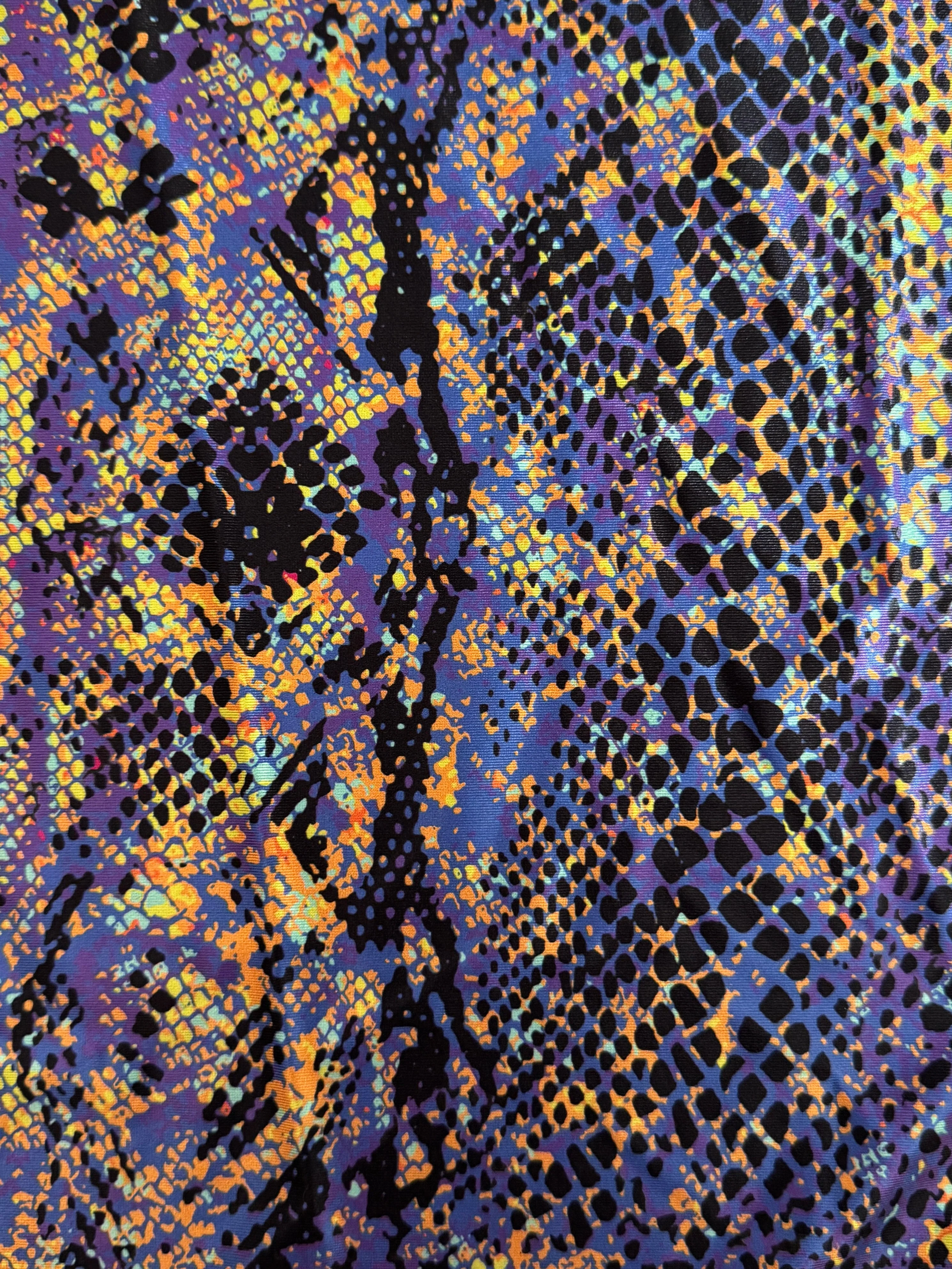 Purple Snake Print Nylon Spandex - Image 3