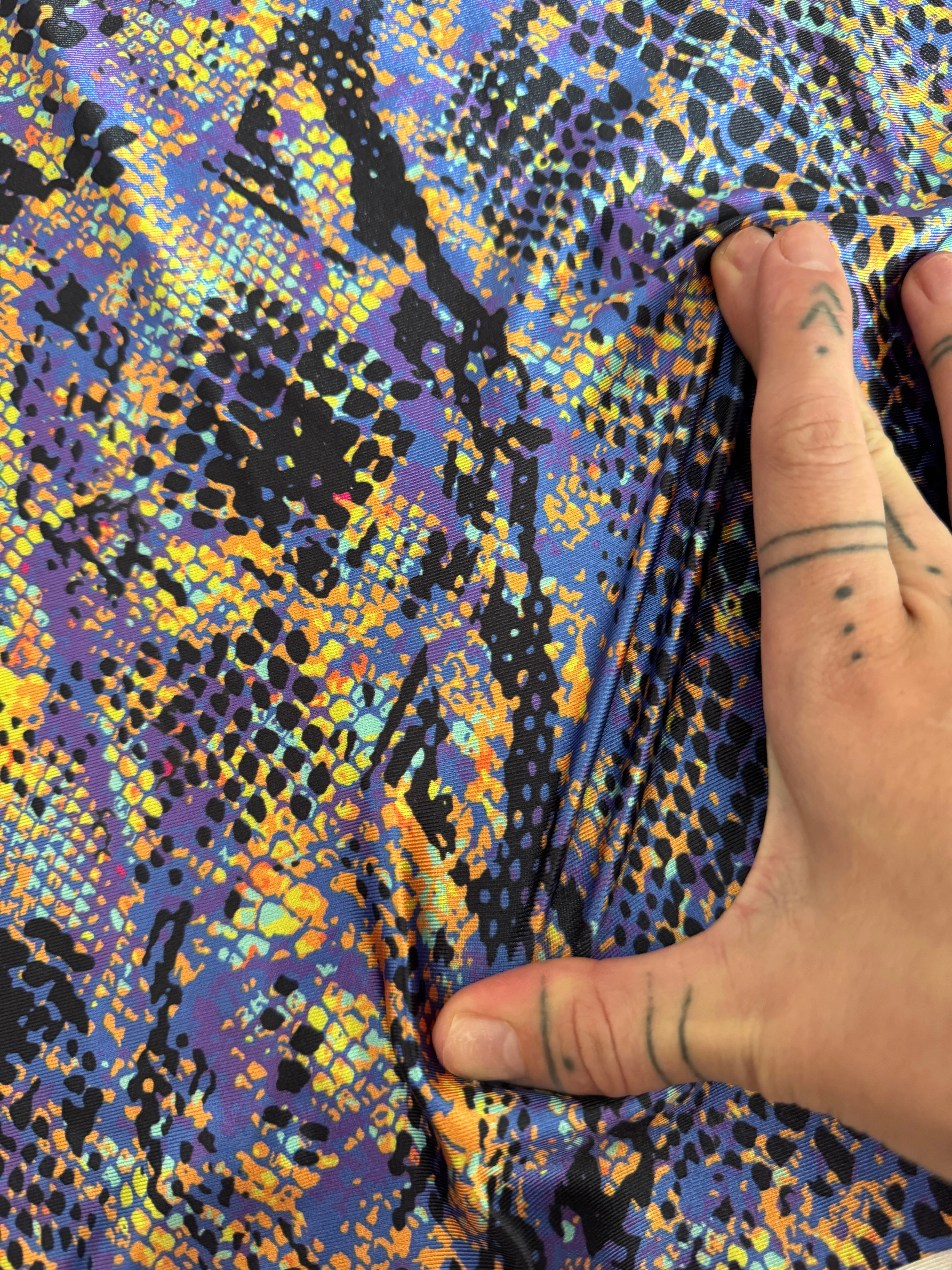 Purple Snake Print Nylon Spandex - Image 4
