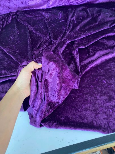 Purple Stretch Crushed Velvet - Image 5