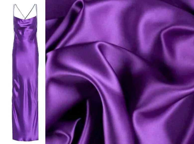 Purple Silky Stretch Satin - Image 5