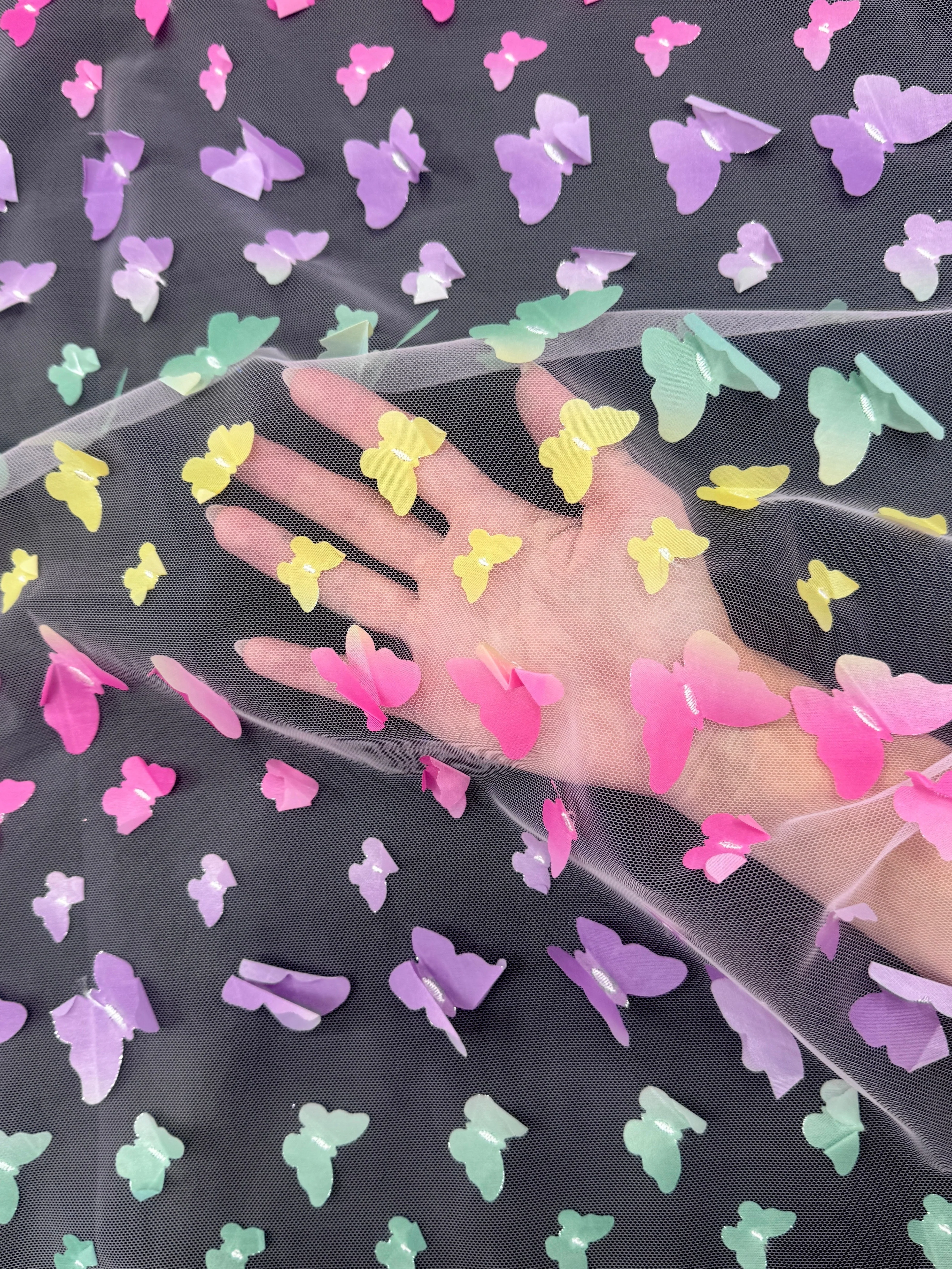 Rainbow Multicolor 3D Butterfly Lace - Image 10
