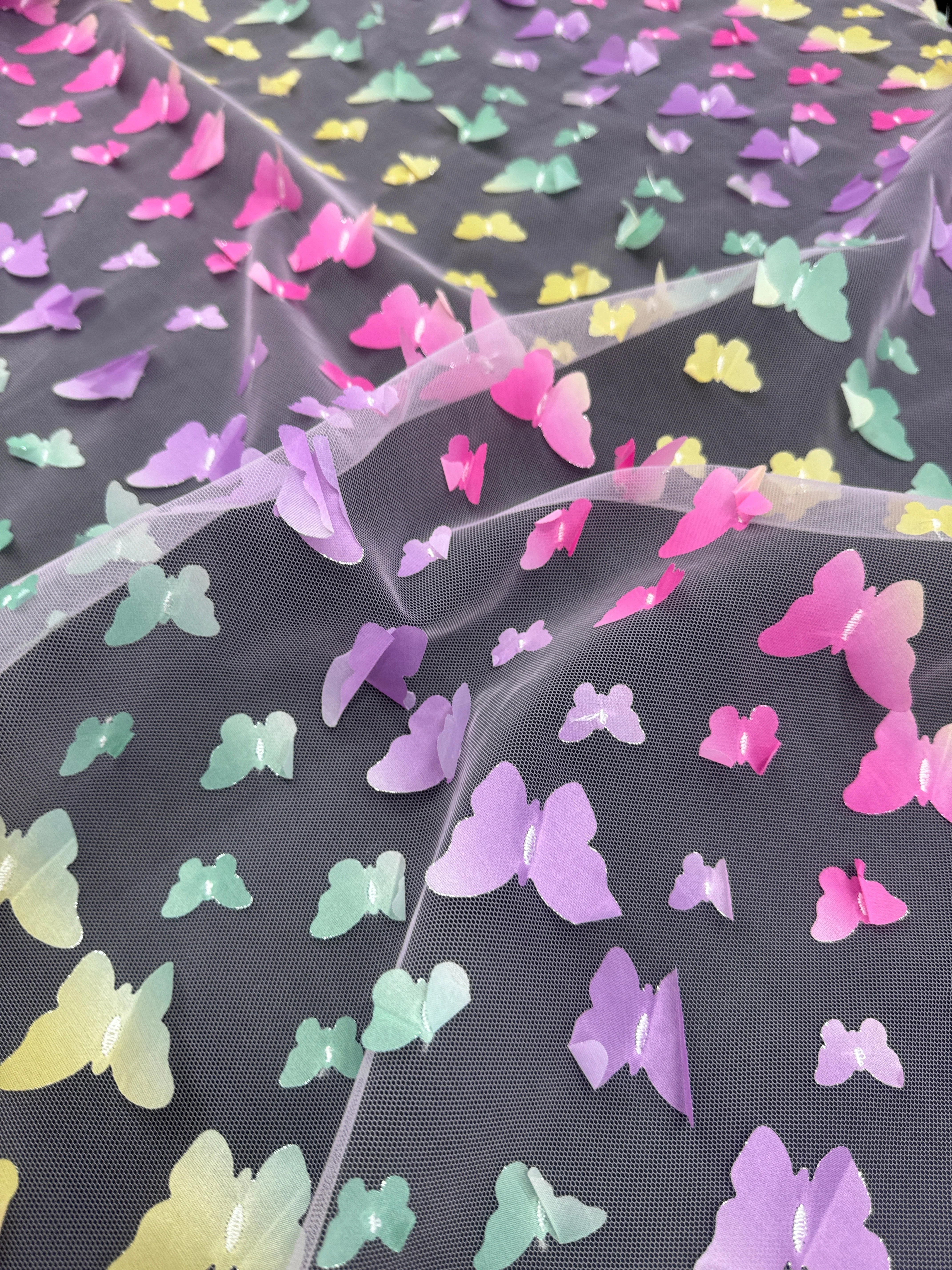 Rainbow Multicolor 3D Butterfly Lace - Image 2