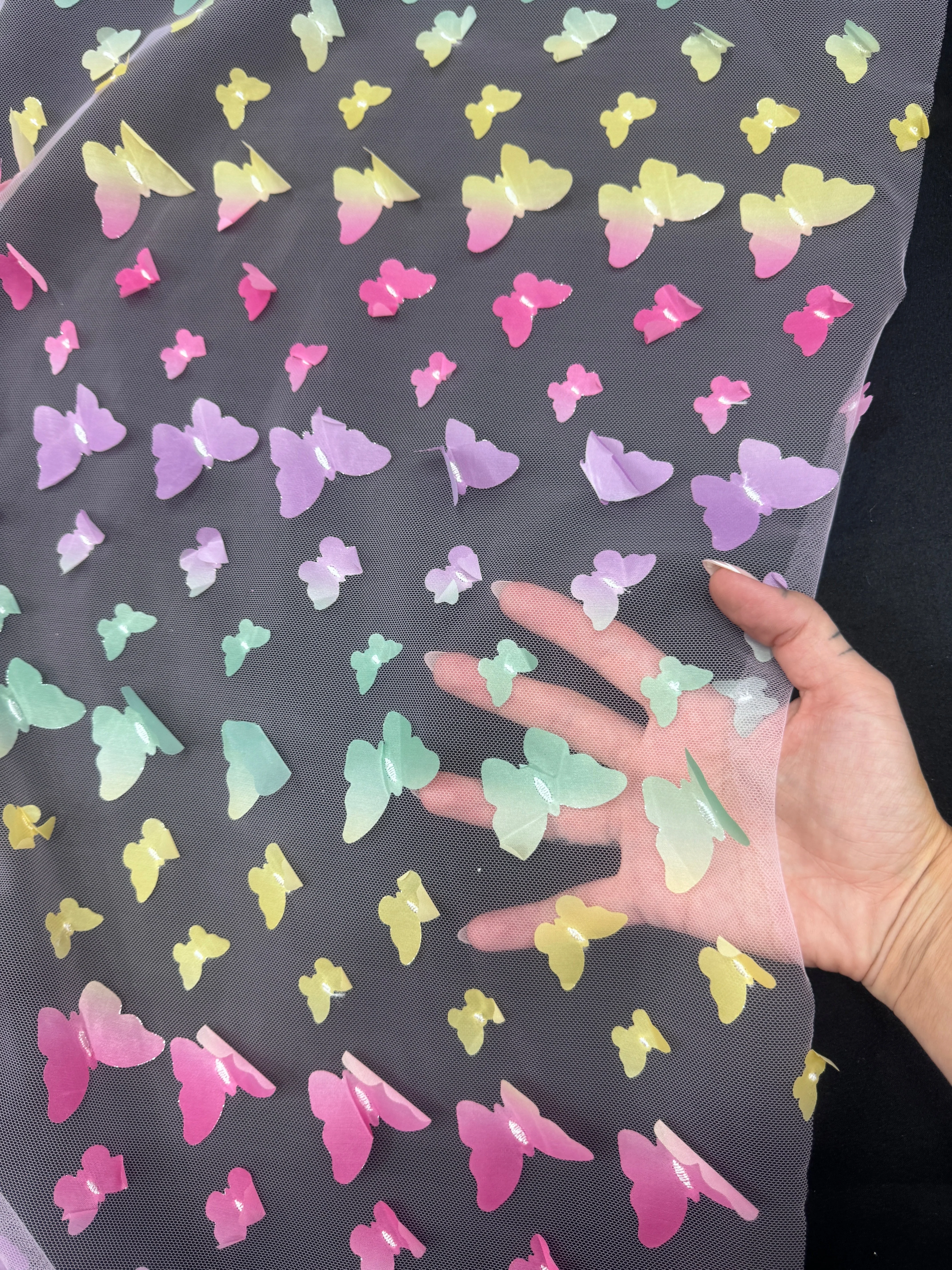 Rainbow Multicolor 3D Butterfly Lace - Image 8