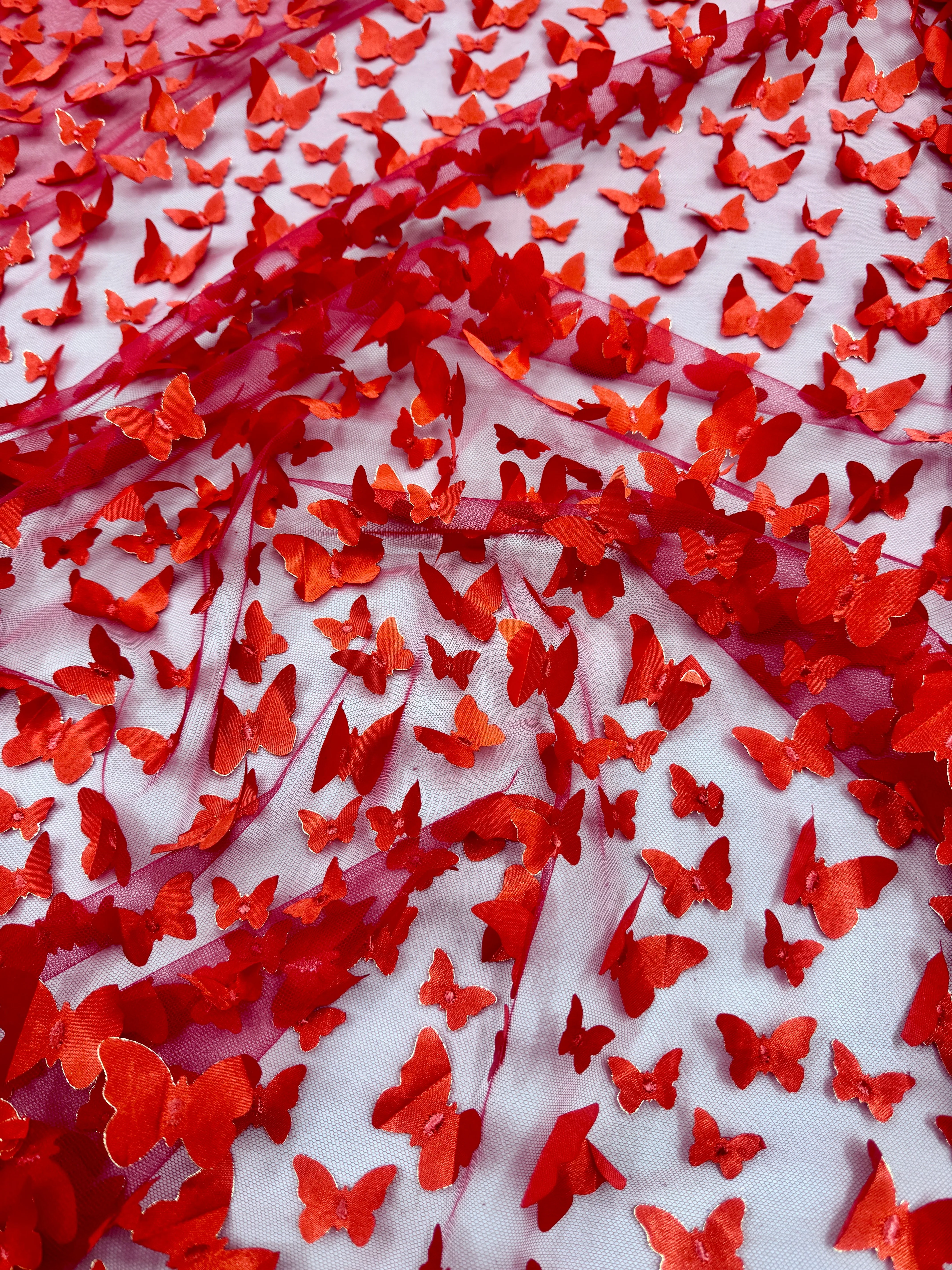 Red 3D Butterfly Lace - Image 2
