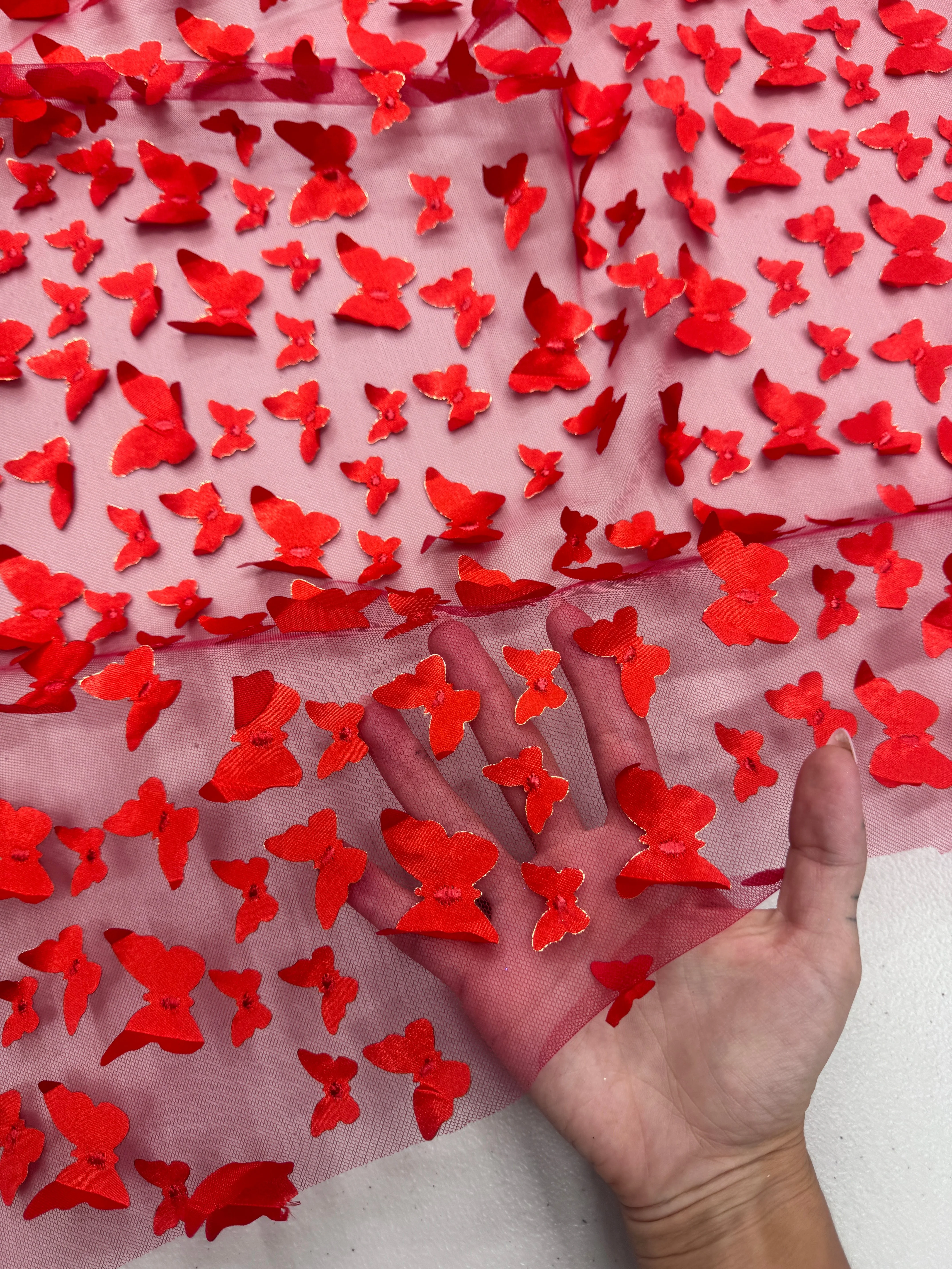 Red 3D Butterfly Lace - Image 7