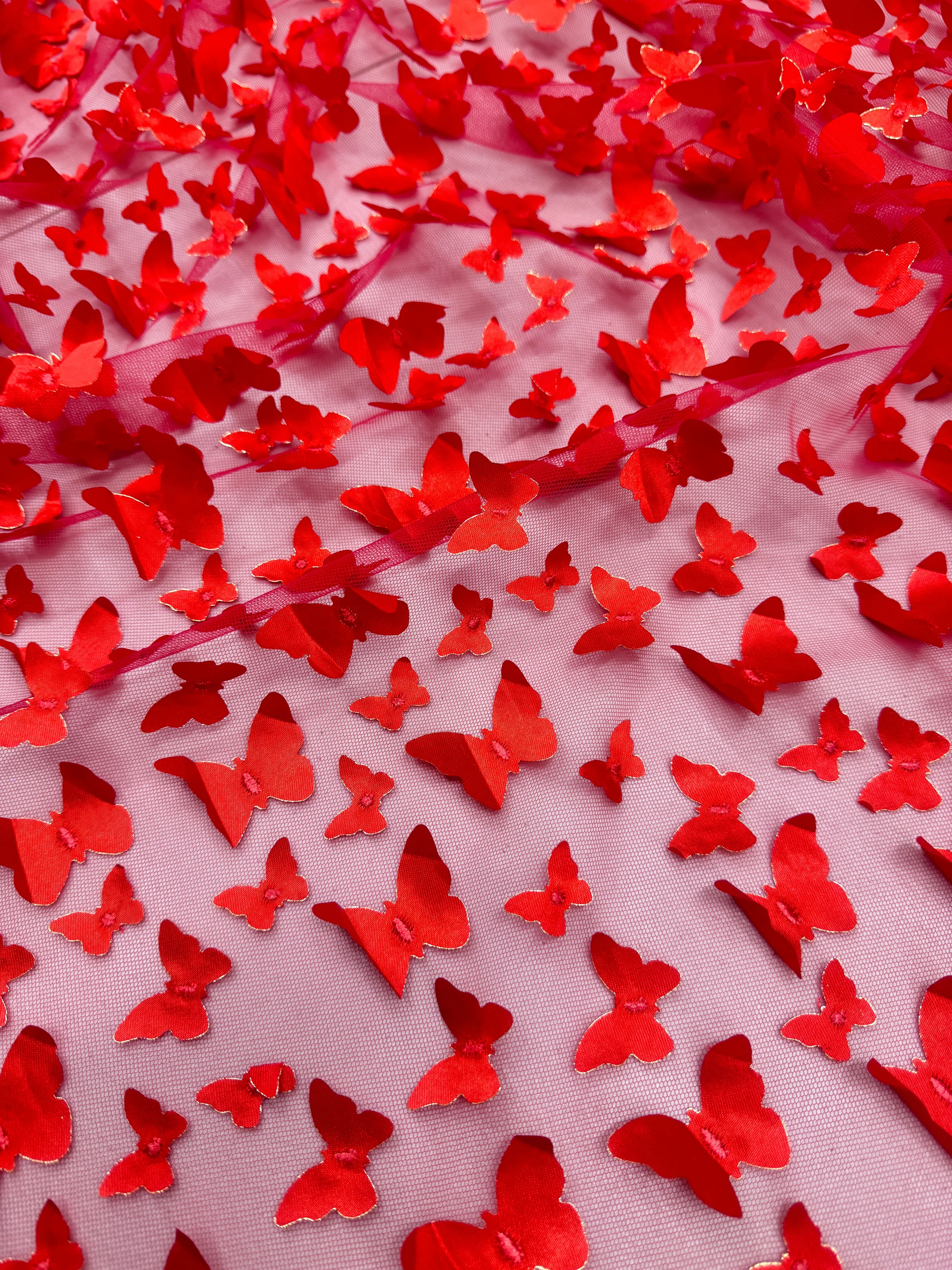 Red 3D Butterfly Lace - Image 8