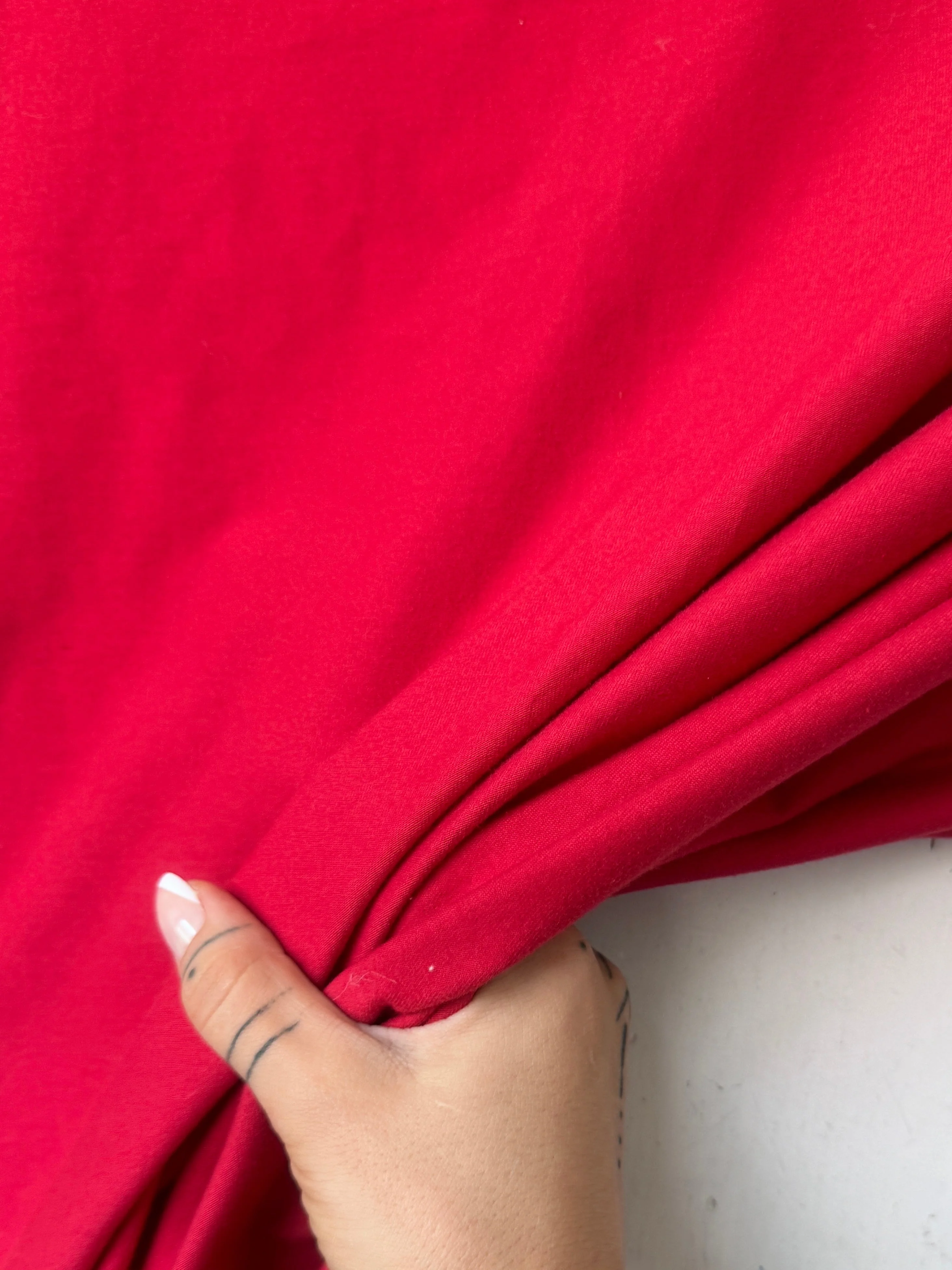 Red Cotton Jersey Knit - Image 6