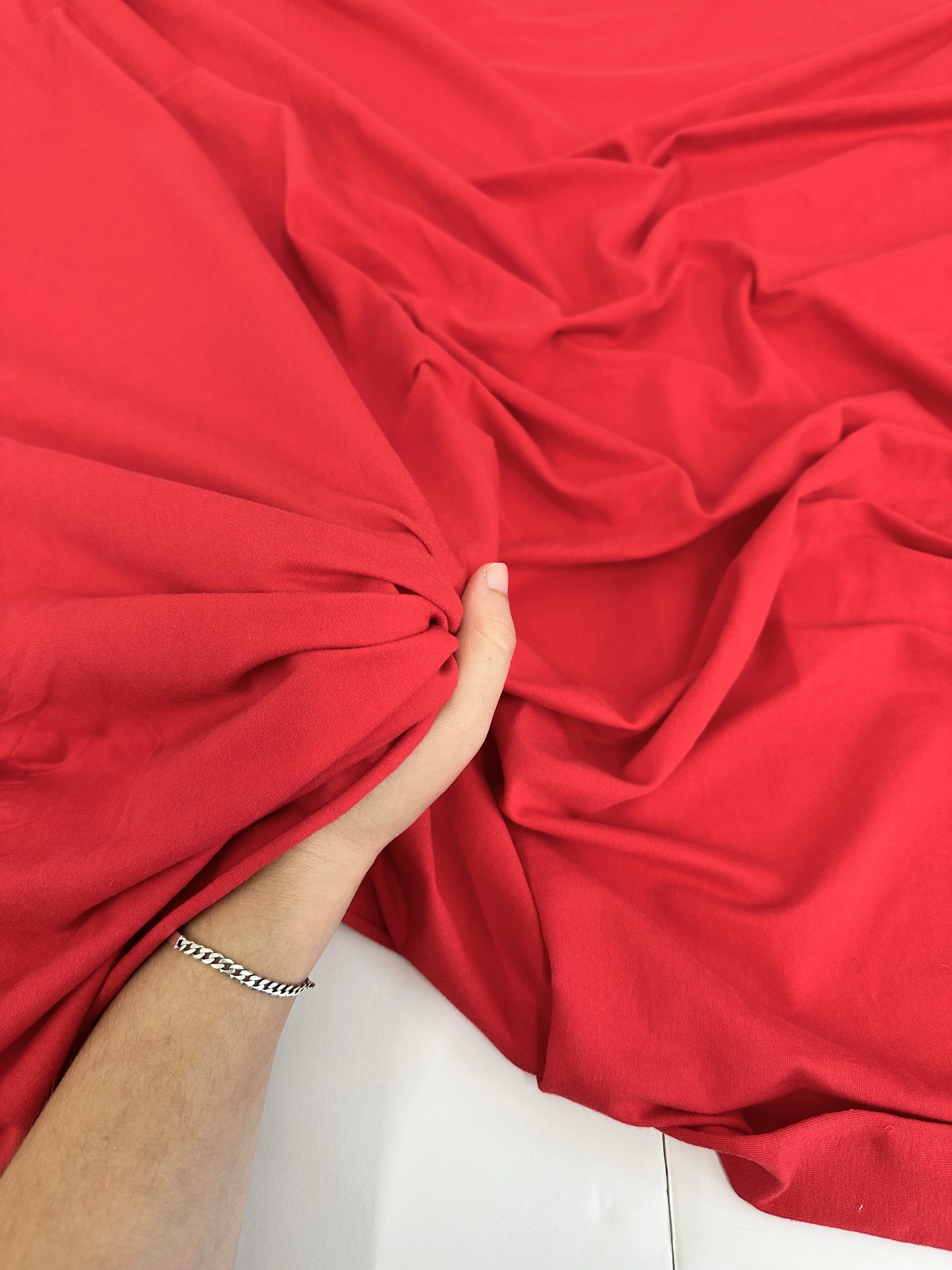 Red Cotton Jersey Knit - Image 3