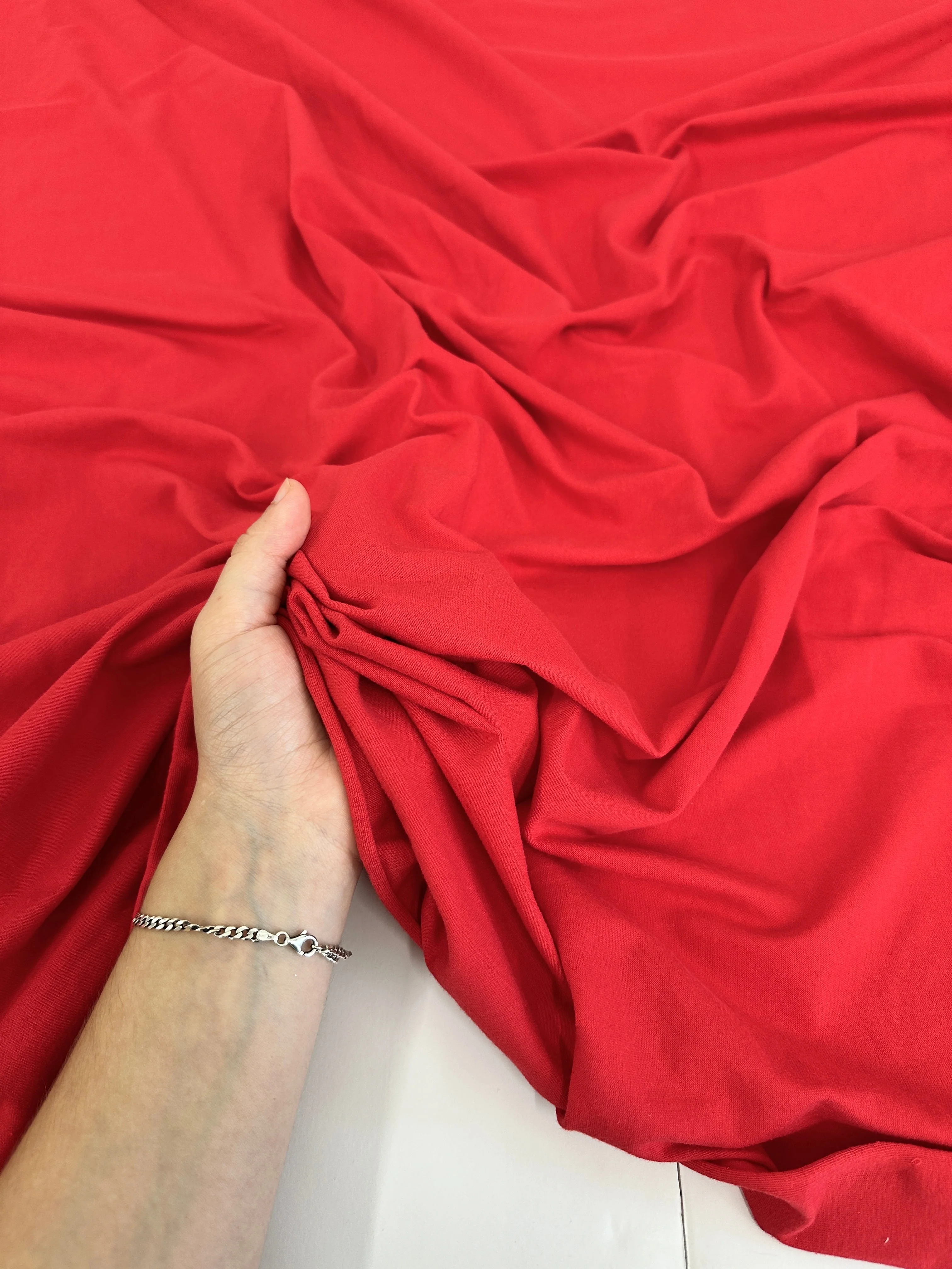 Red Cotton Jersey Knit - Image 6