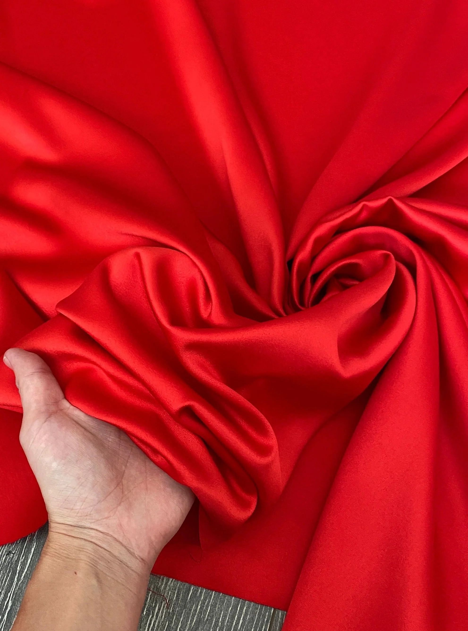 Red Stretch Crepe Back Satin - Image 3