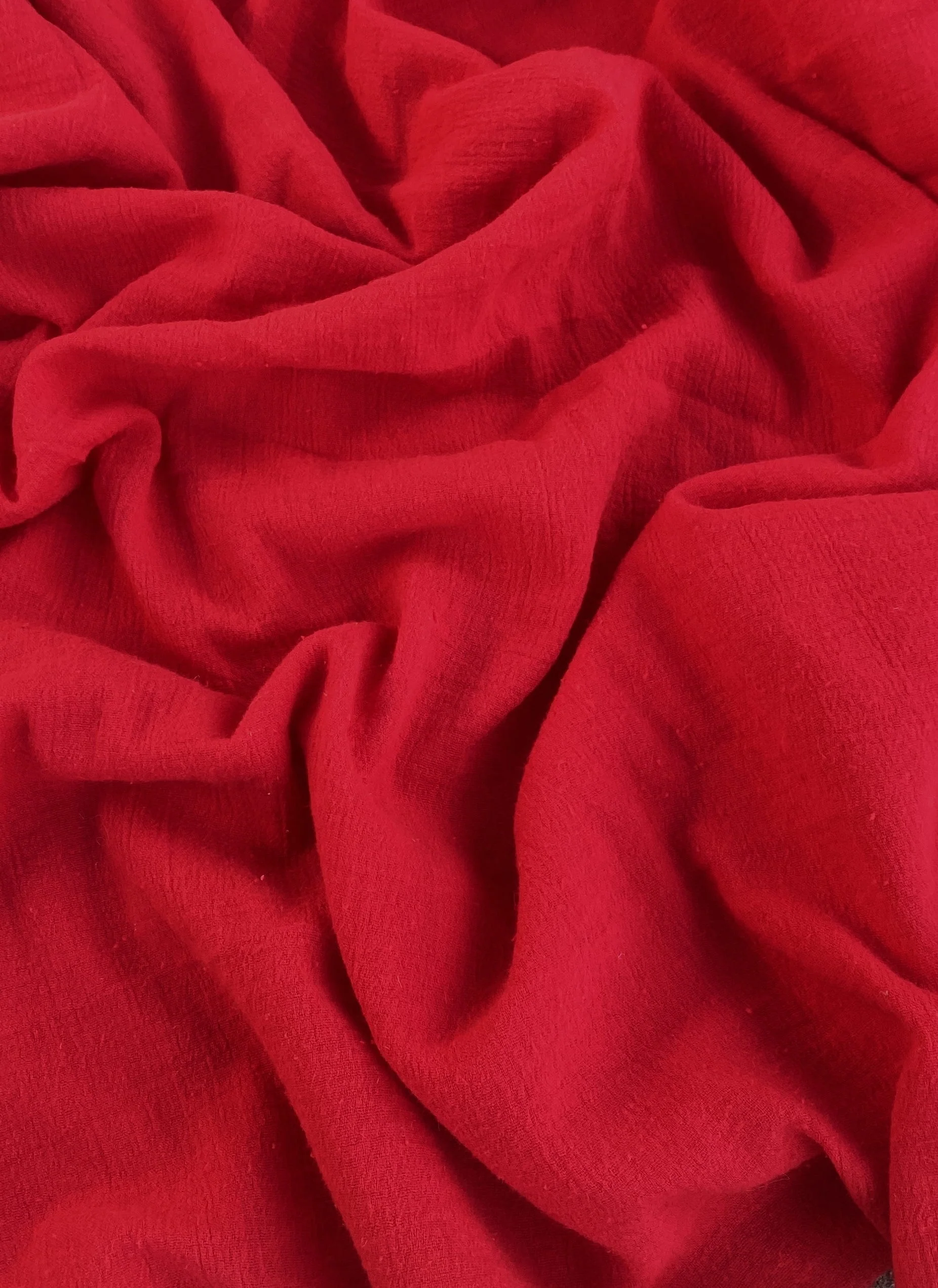 Red Crinkle Cotton Gauze - Image 3