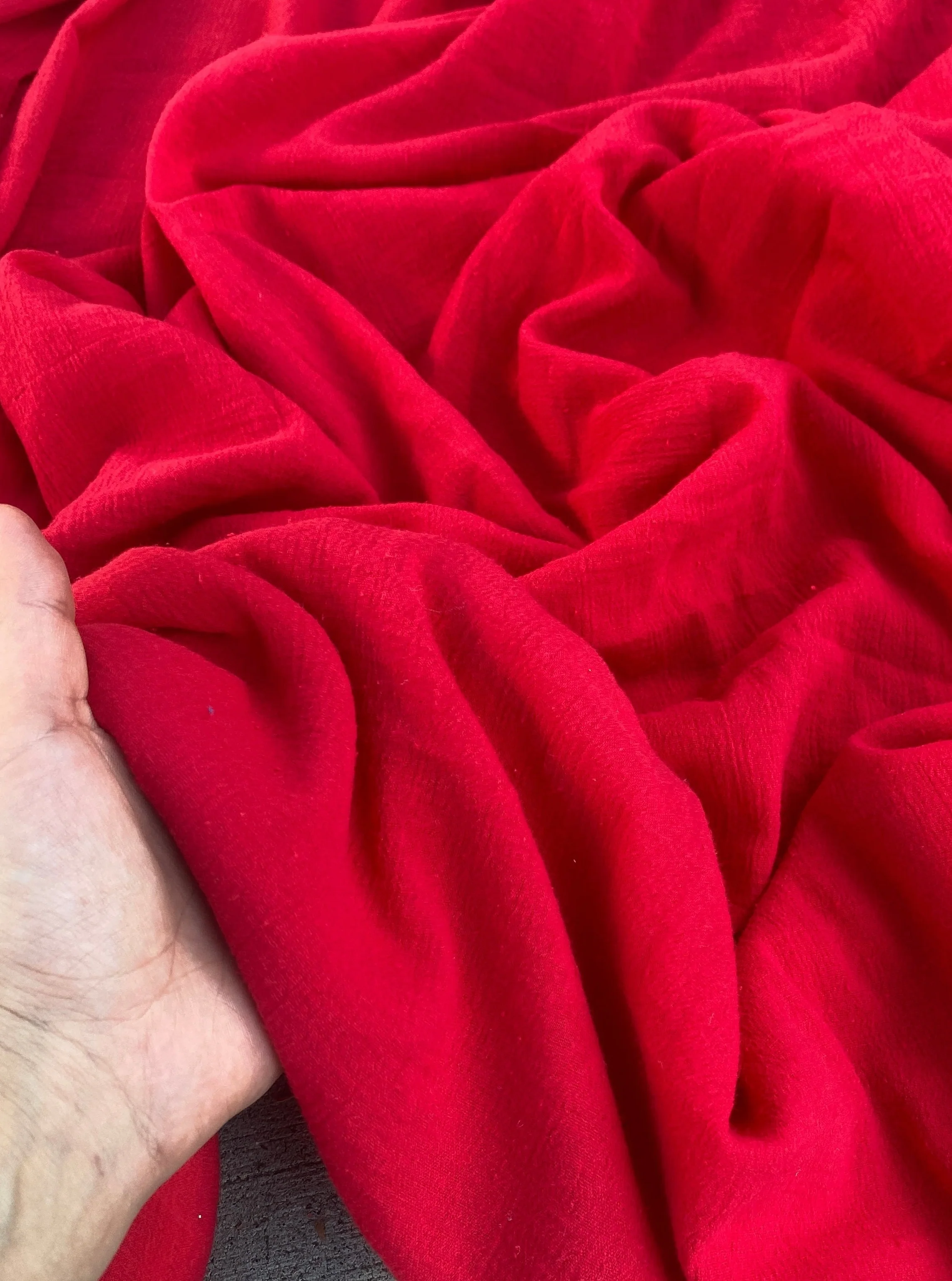 Red Crinkle Cotton Gauze - Image 4