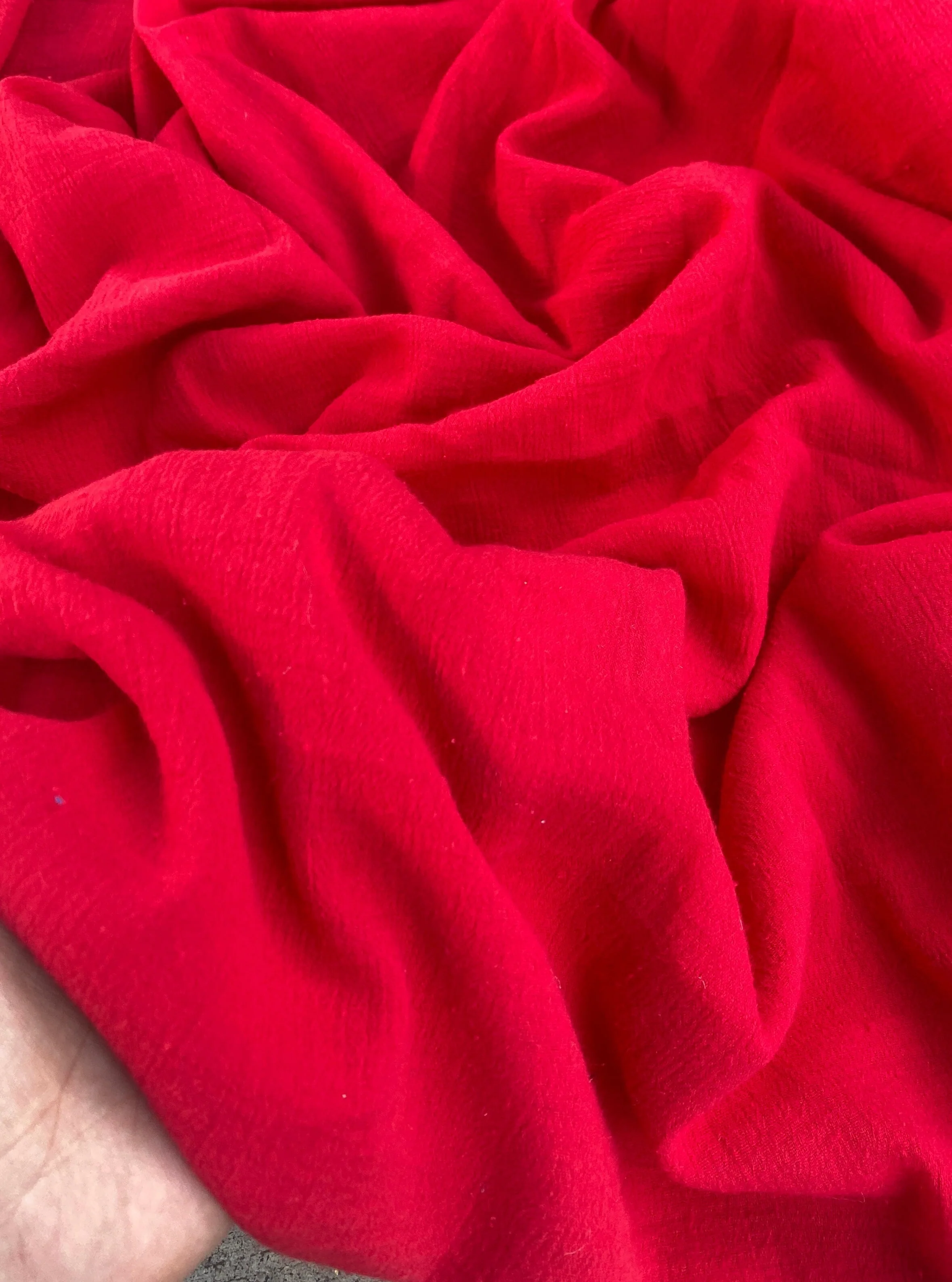 Red Crinkle Cotton Gauze - Image 5