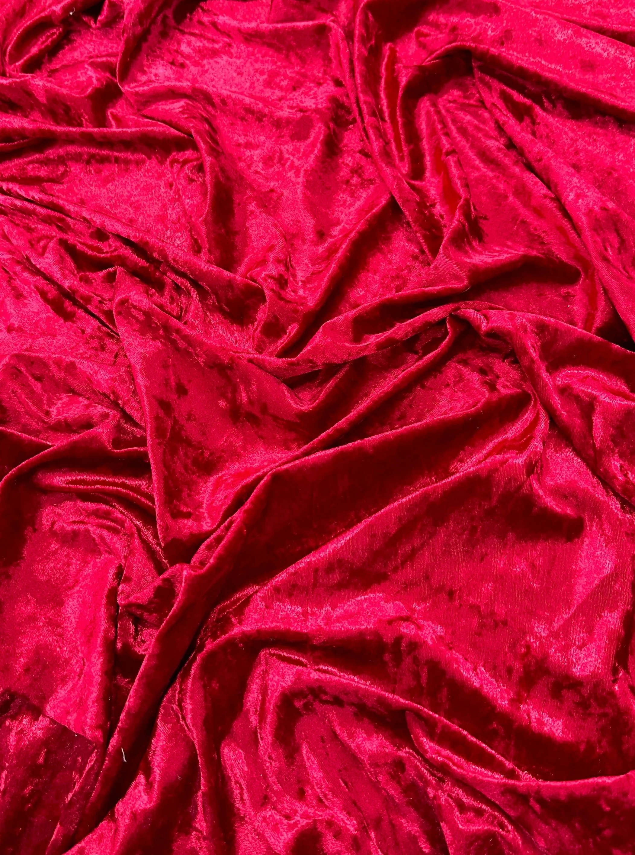 Red Stretch Crushed Velvet - Image 6