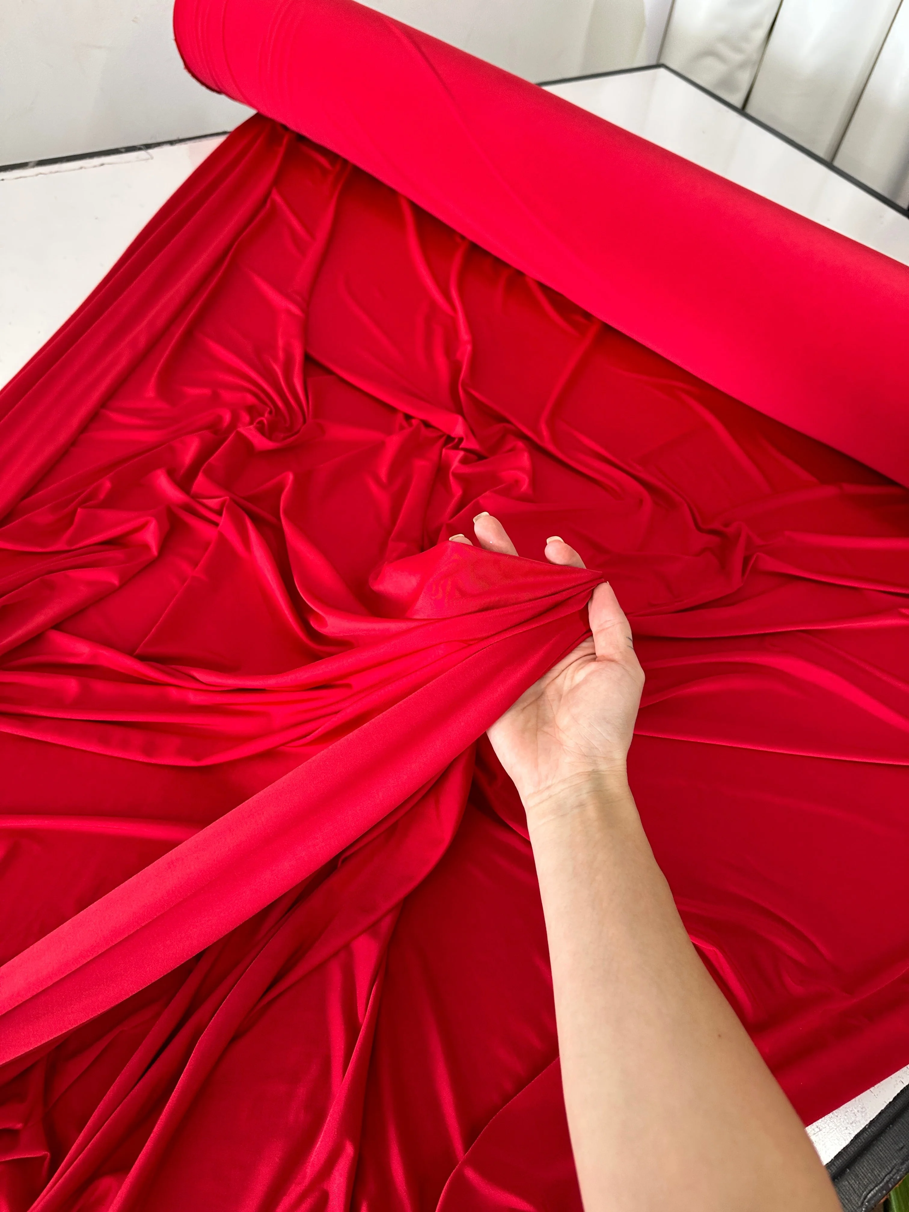 Red Double Brushed DTY Jersey - Image 4