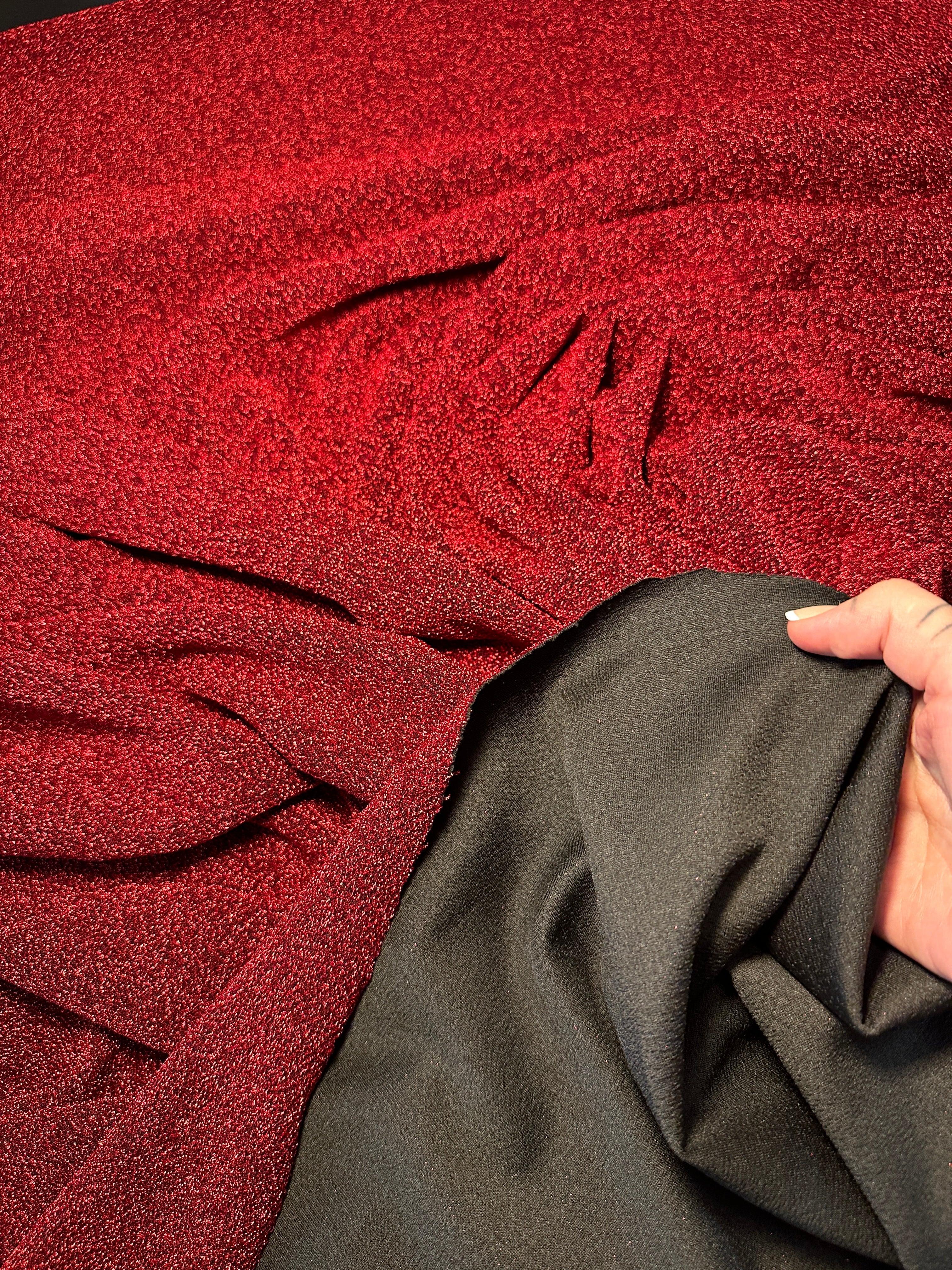 Red Glitter Lurex Jersey - Image 9