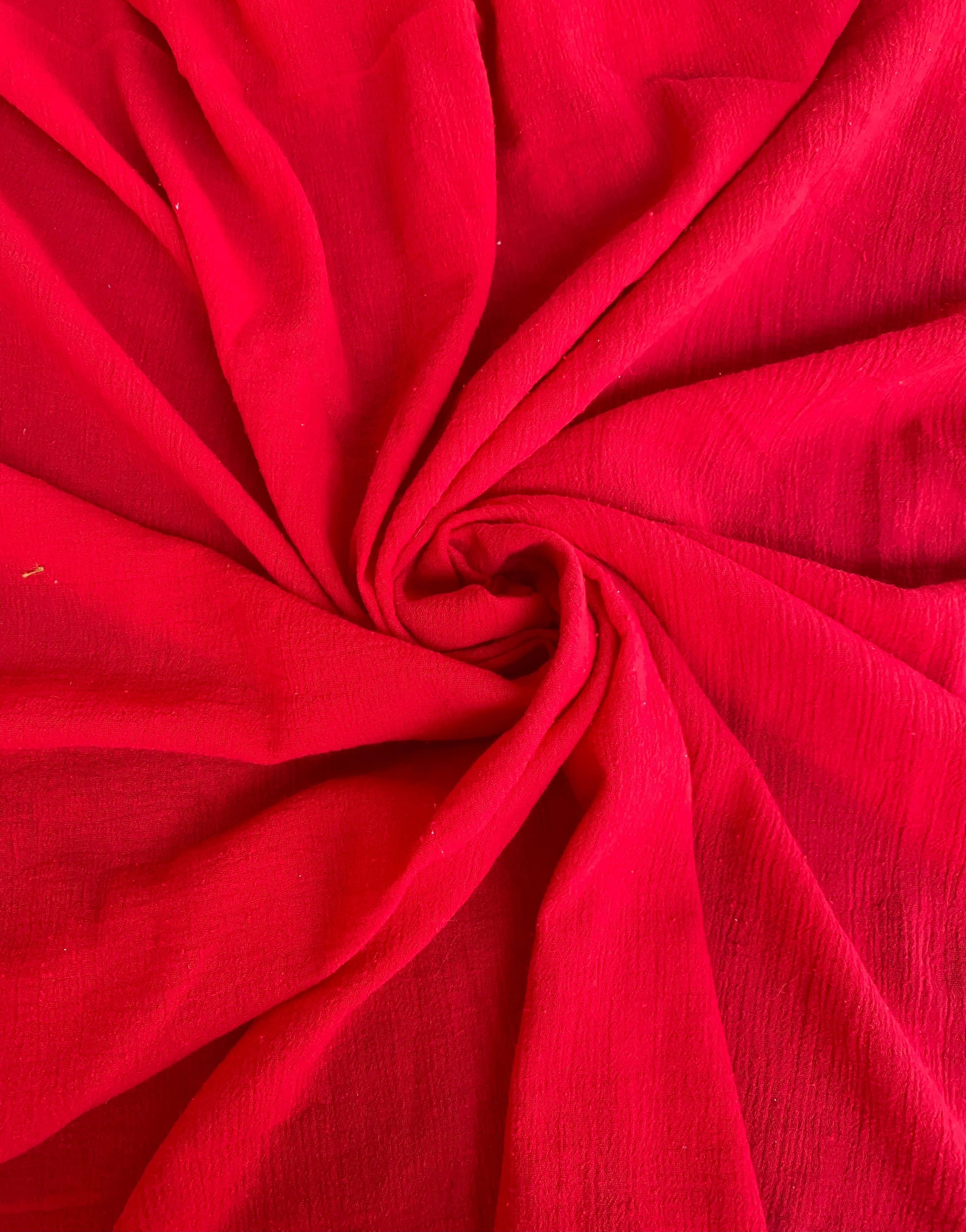 Red Crinkle Cotton Gauze - Image 2