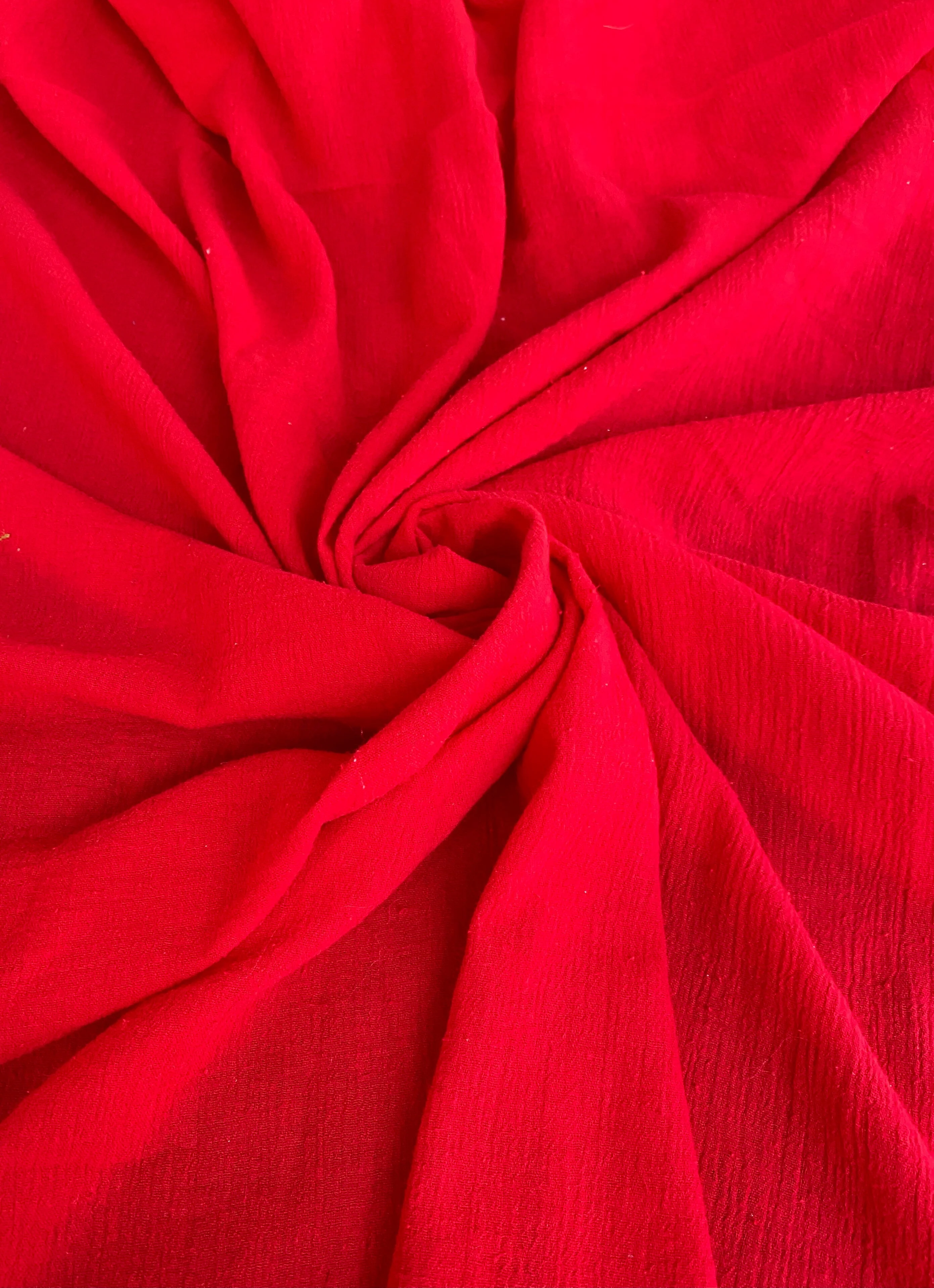 Red Crinkle Cotton Gauze - Image 3